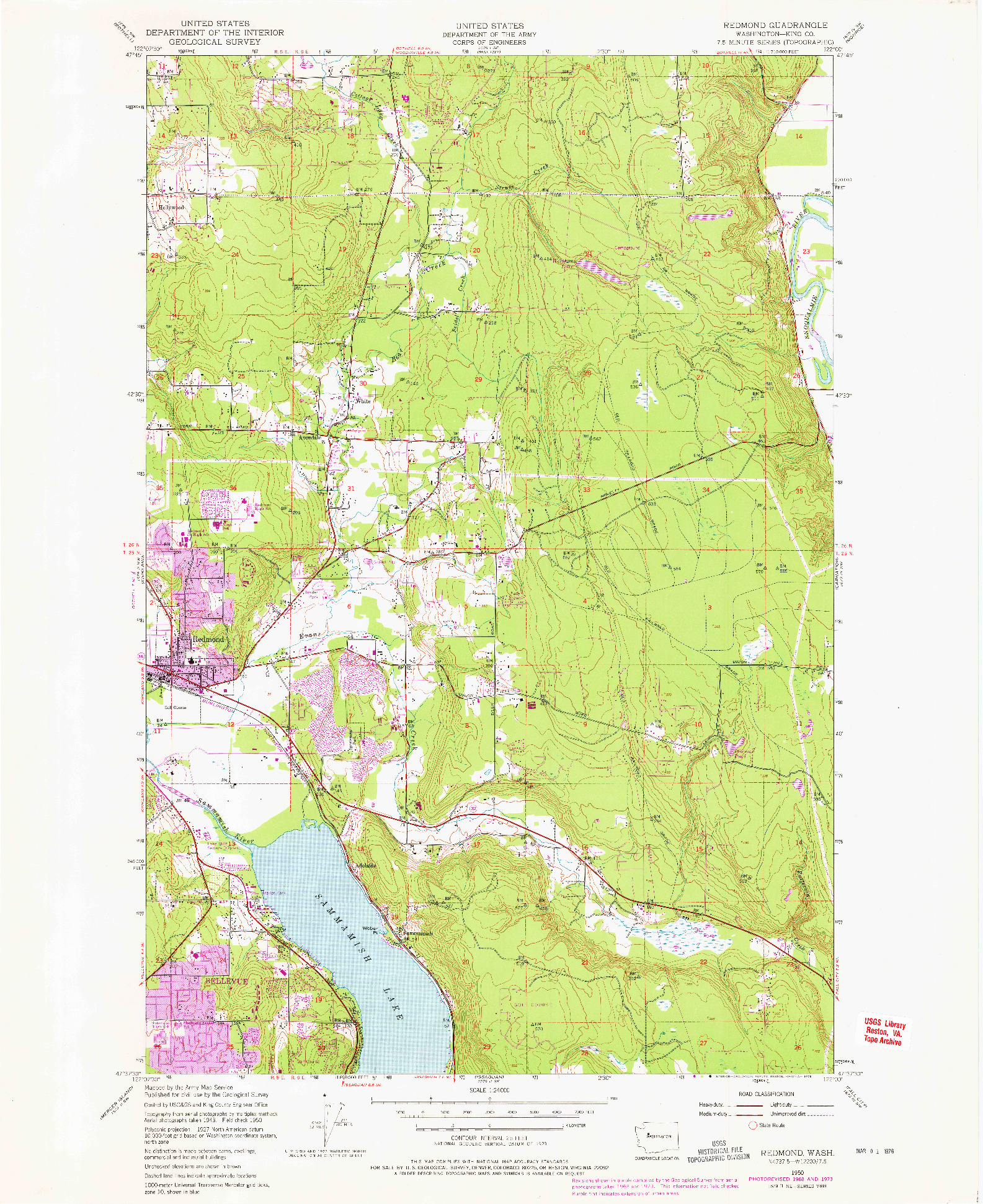 USGS 1:24000-SCALE QUADRANGLE FOR REDMOND, WA 1950