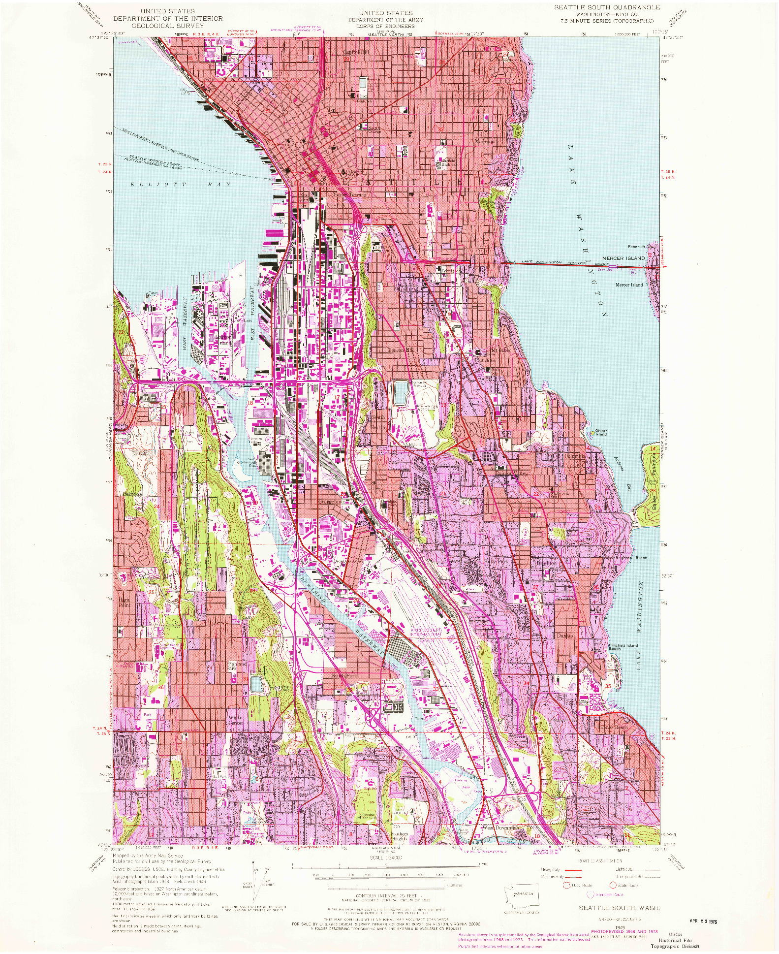 USGS 1:24000-SCALE QUADRANGLE FOR SEATTLE SOUTH, WA 1949