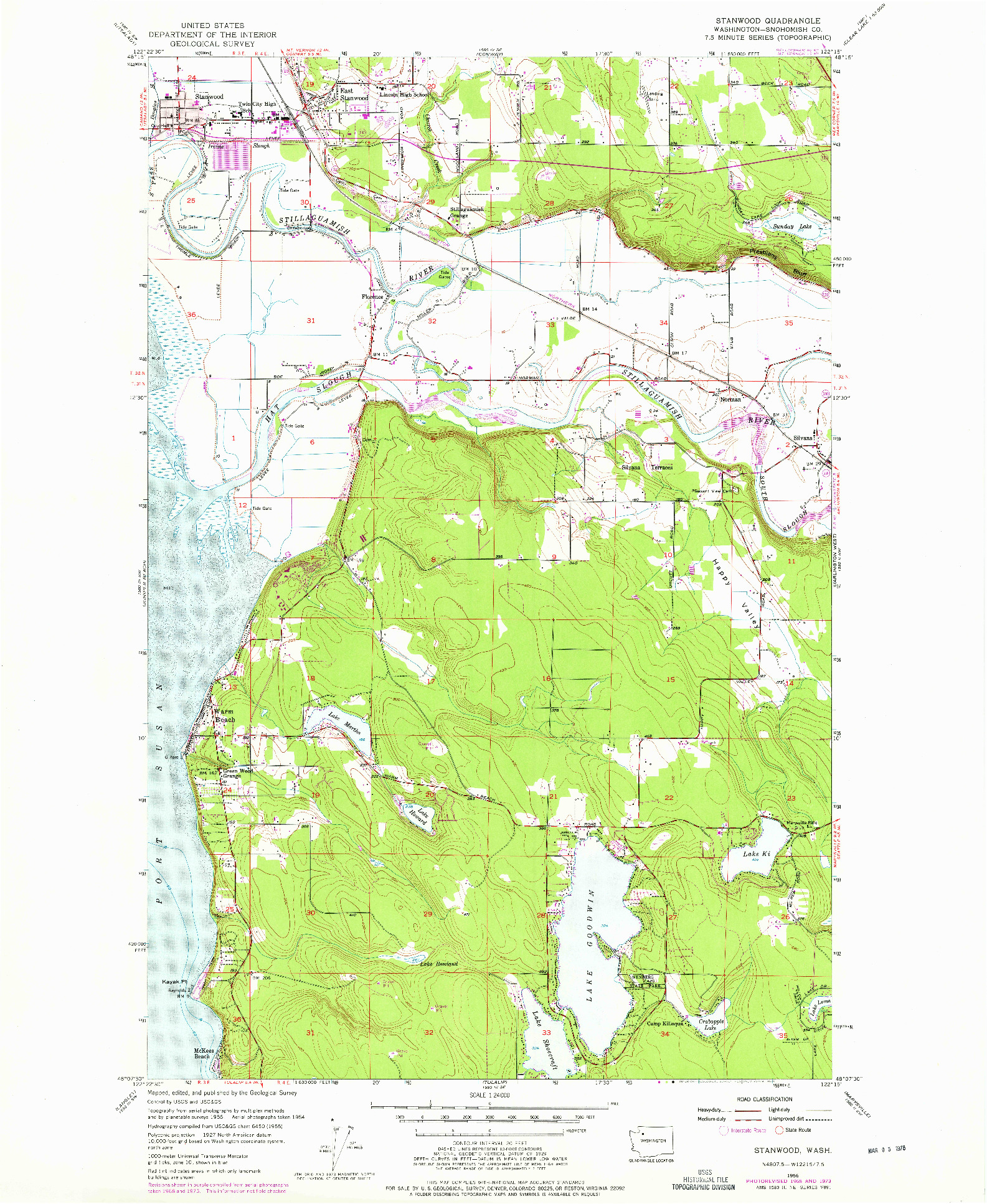 USGS 1:24000-SCALE QUADRANGLE FOR STANWOOD, WA 1956