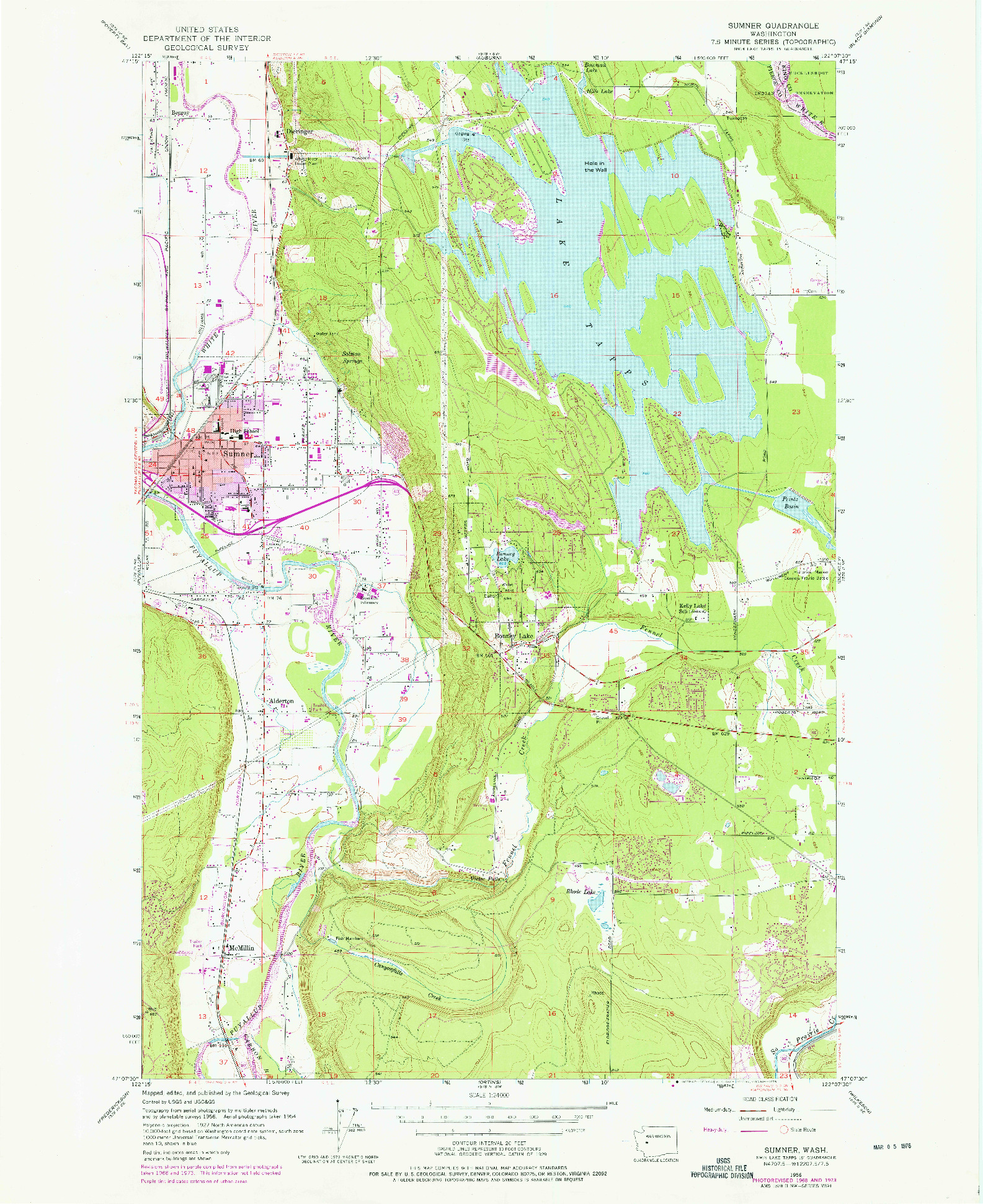 USGS 1:24000-SCALE QUADRANGLE FOR SUMNER, WA 1956