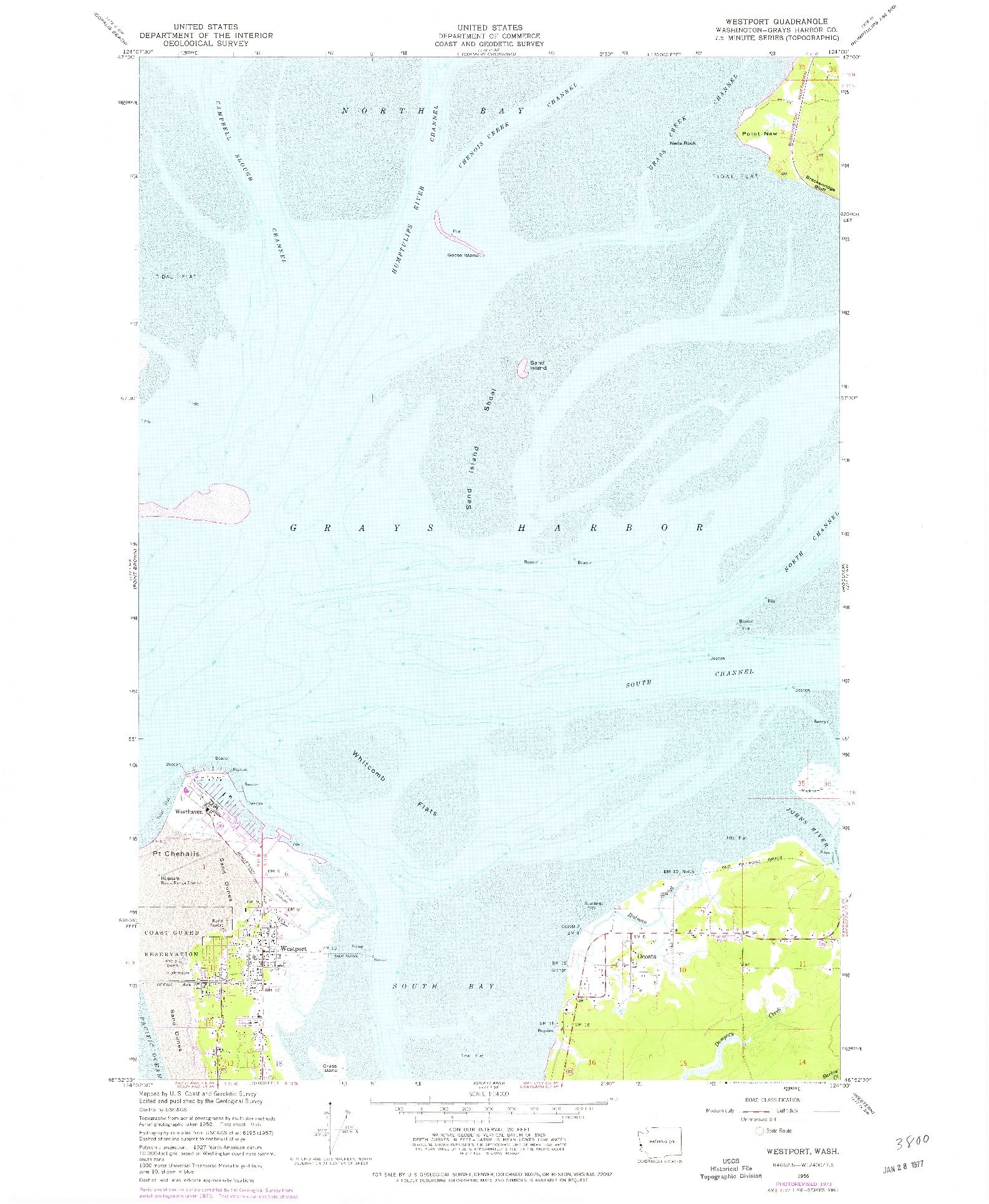 USGS 1:24000-SCALE QUADRANGLE FOR WESTPORT, WA 1956