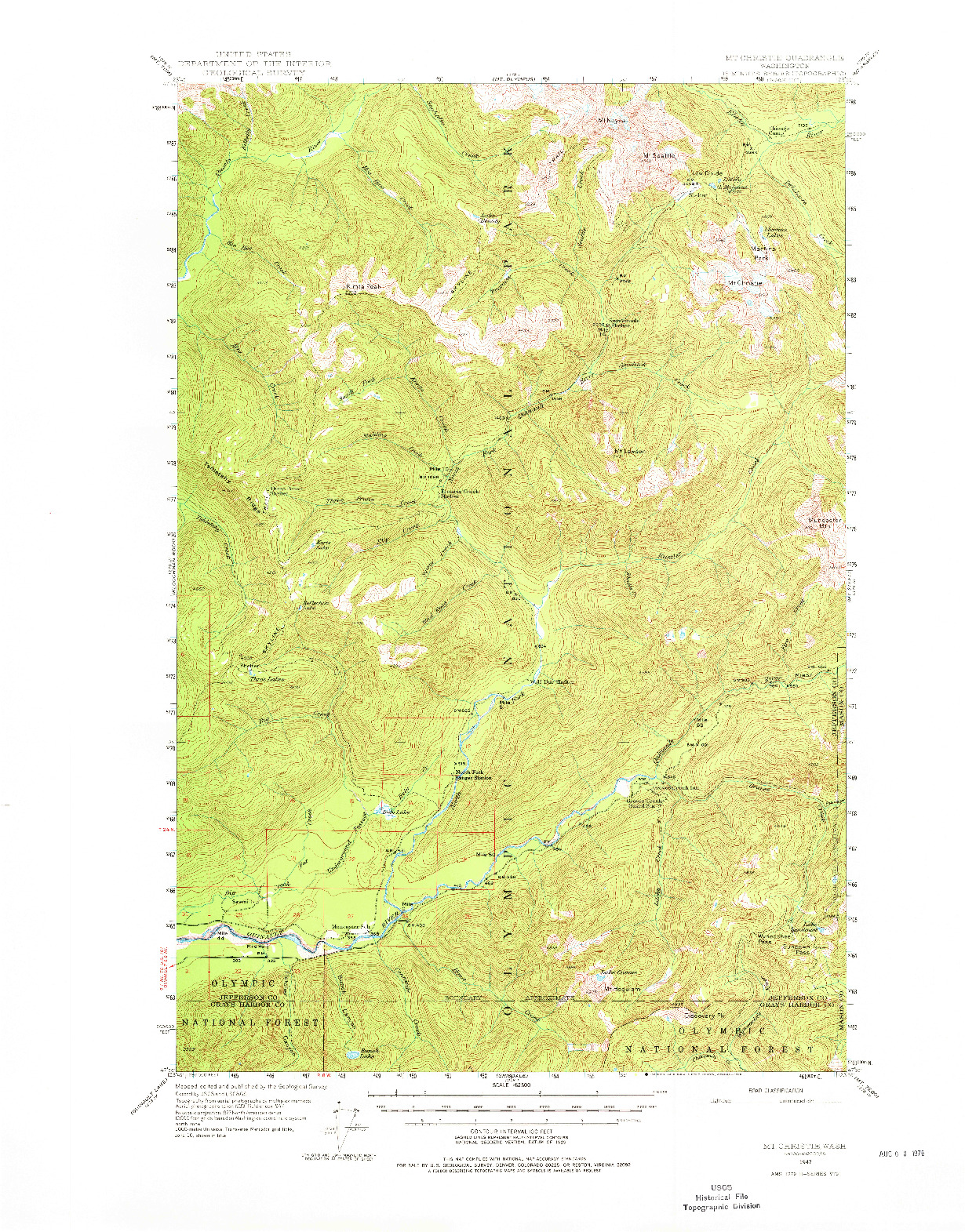 USGS 1:62500-SCALE QUADRANGLE FOR MT CHRISTIE, WA 1947