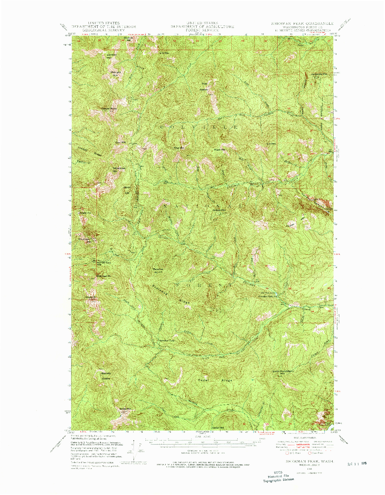 USGS 1:62500-SCALE QUADRANGLE FOR SHERMAN PEAK, WA 1948