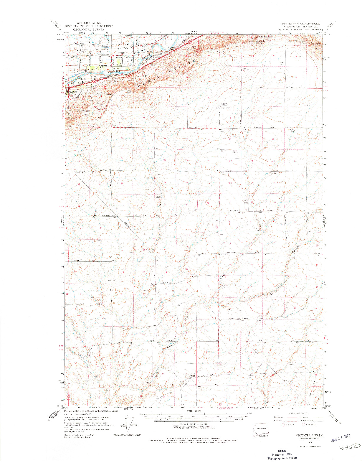 USGS 1:62500-SCALE QUADRANGLE FOR WHITSTRAN, WA 1965