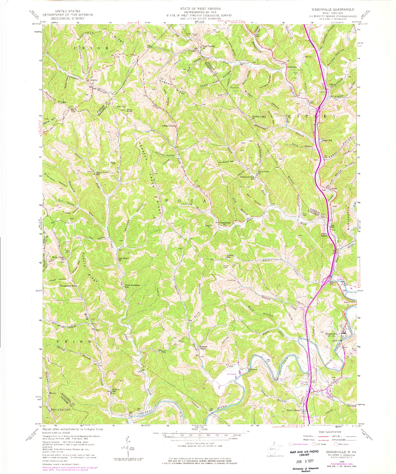 USGS 1:24000-SCALE QUADRANGLE FOR SISSONVILLE, WV 1958