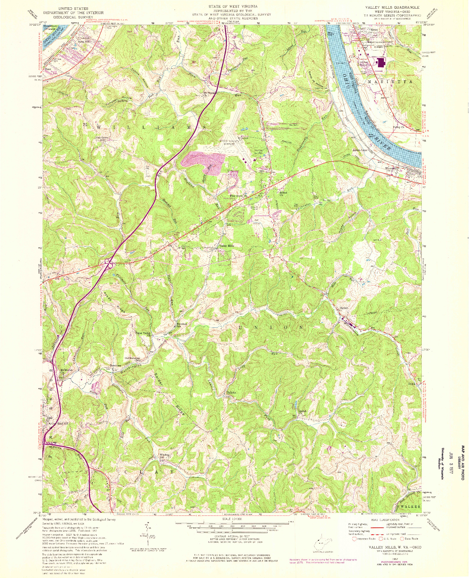 USGS 1:24000-SCALE QUADRANGLE FOR VALLEY MILLS, WV 1957