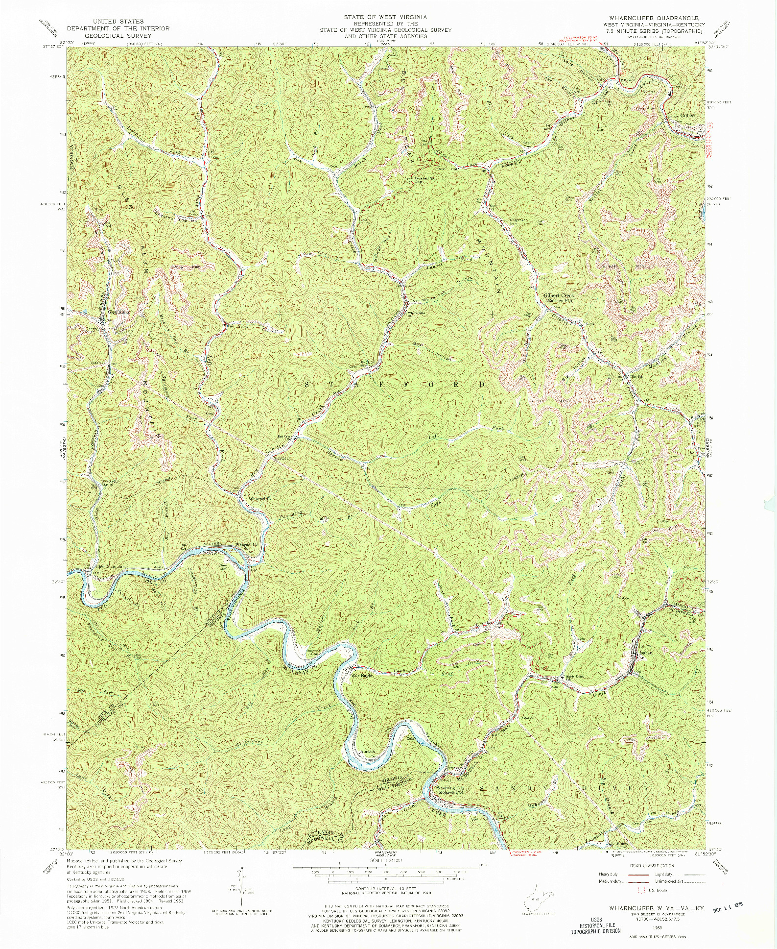 USGS 1:24000-SCALE QUADRANGLE FOR WHARNCLIFFE, WV 1963