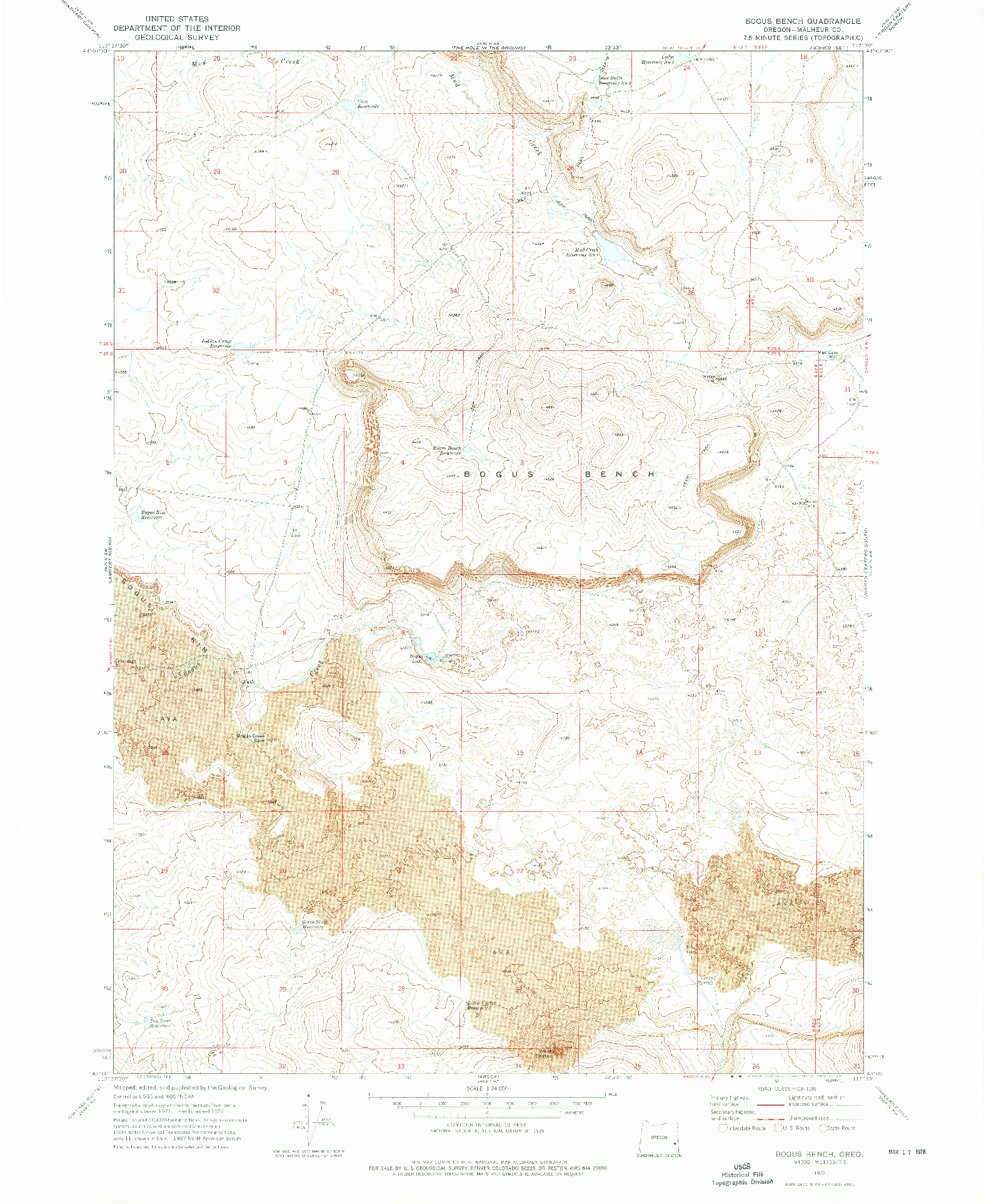 USGS 1:24000-SCALE QUADRANGLE FOR BOGUS BENCH, OR 1972