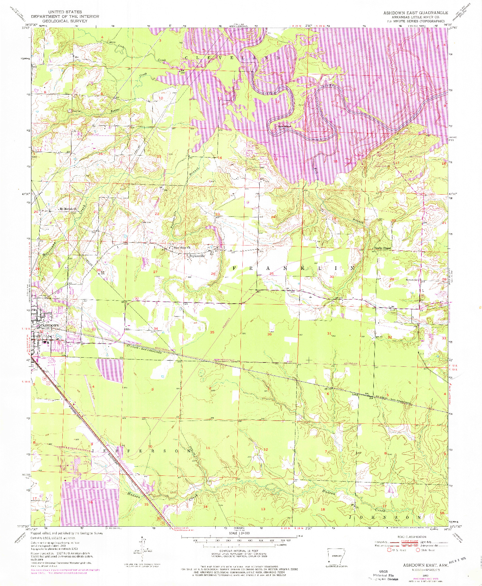 USGS 1:24000-SCALE QUADRANGLE FOR ASHDOWN EAST, AR 1950
