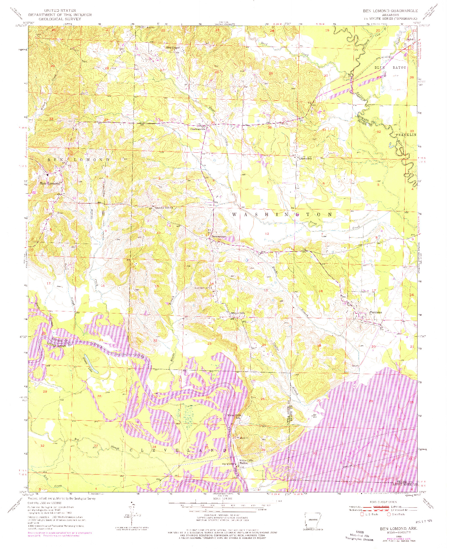 USGS 1:24000-SCALE QUADRANGLE FOR BEN LOMOND, AR 1950