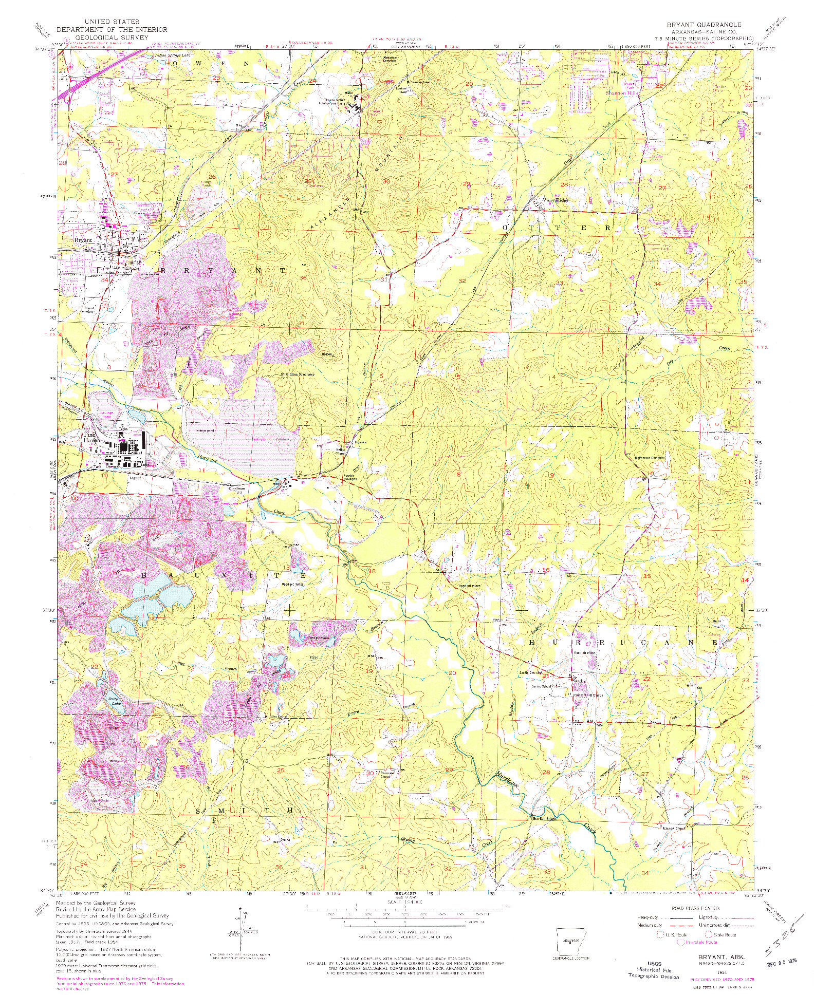 USGS 1:24000-SCALE QUADRANGLE FOR BRYANT, AR 1954