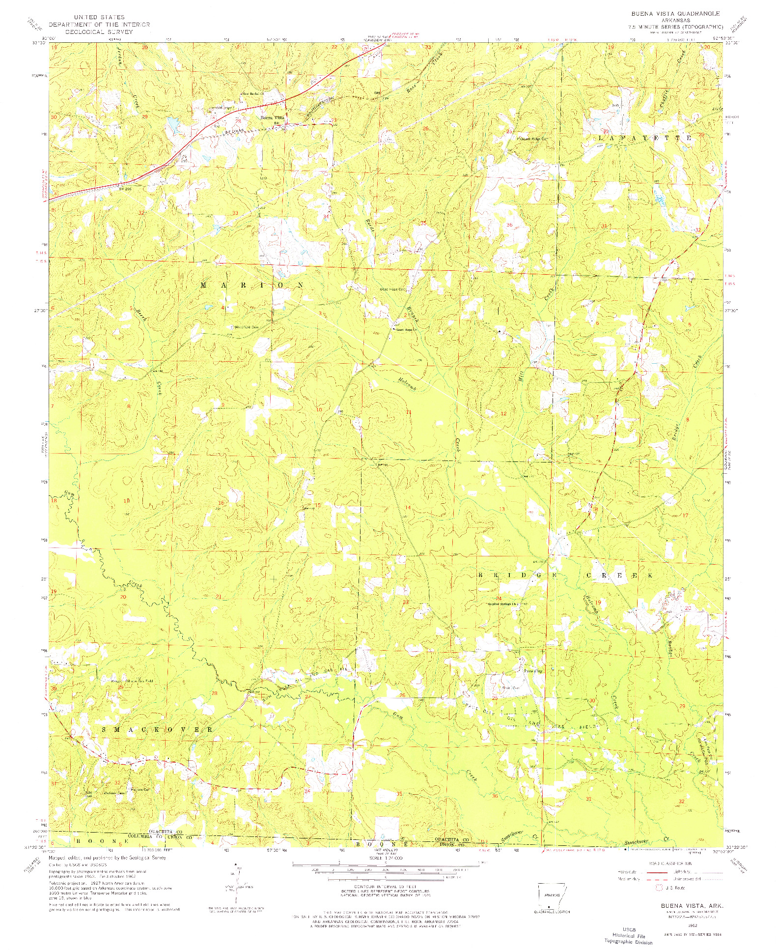 USGS 1:24000-SCALE QUADRANGLE FOR BUENA VISTA, AR 1962
