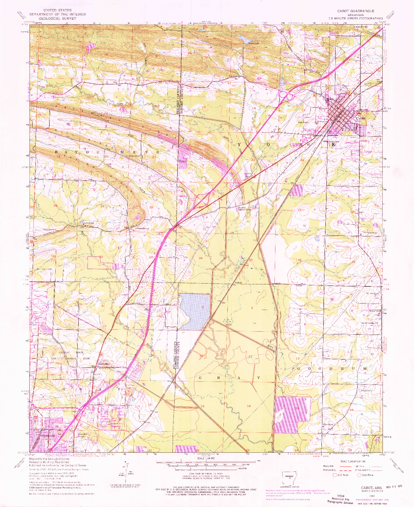 USGS 1:24000-SCALE QUADRANGLE FOR CABOT, AR 1954