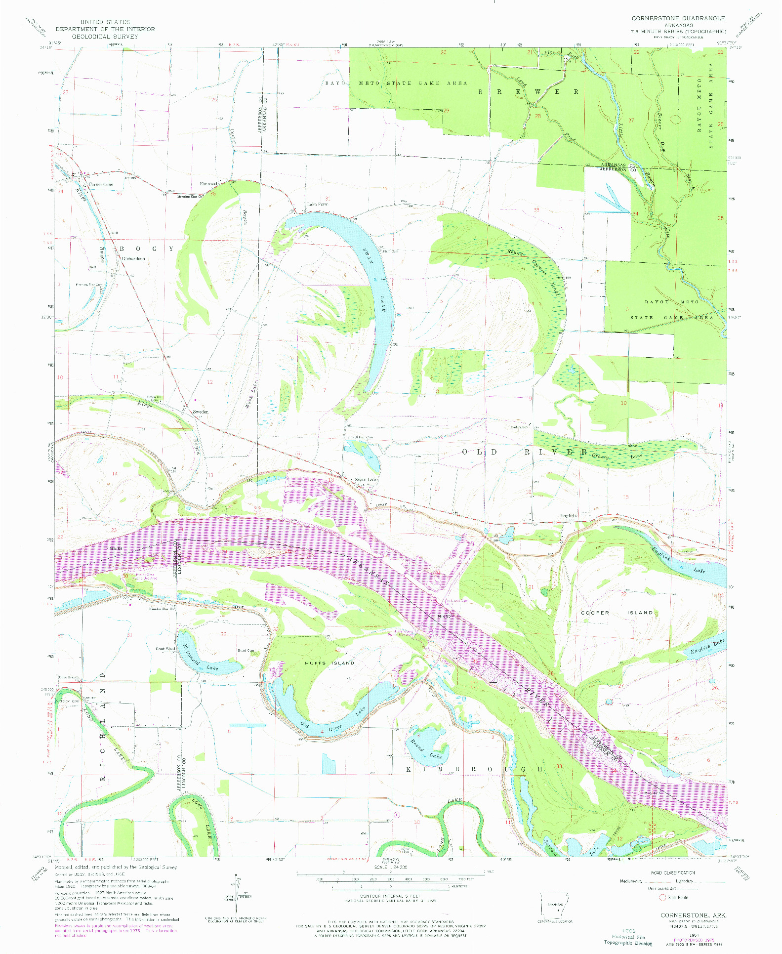 USGS 1:24000-SCALE QUADRANGLE FOR CORNERSTONE, AR 1964