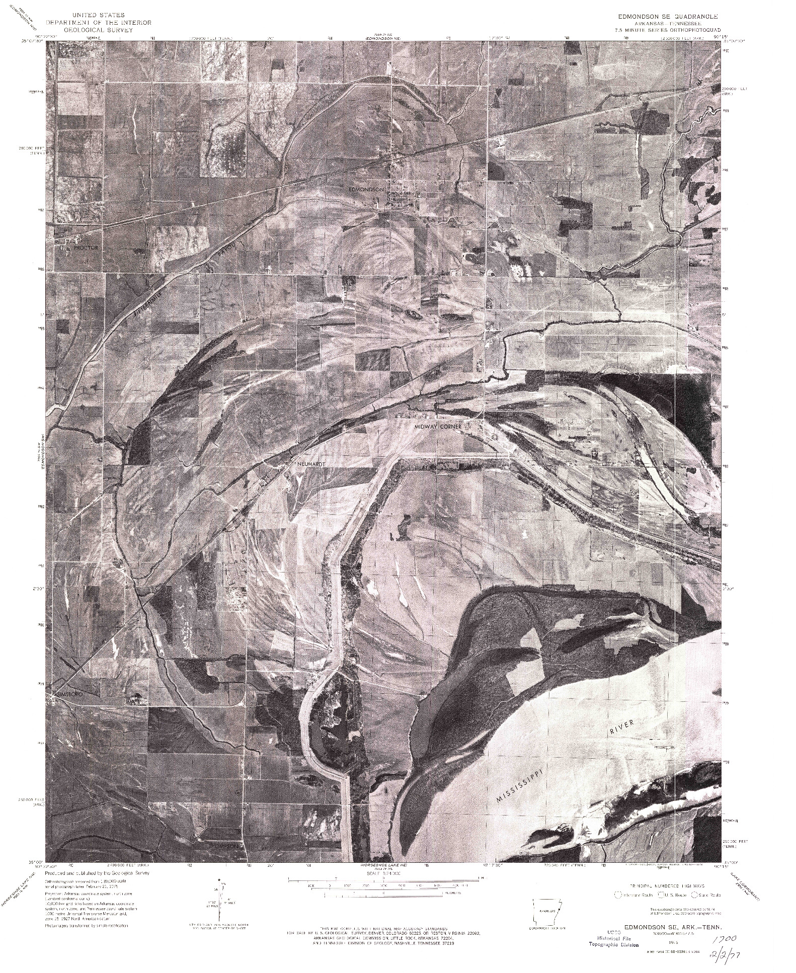 USGS 1:24000-SCALE QUADRANGLE FOR EDMONDSON SE, AR 1975