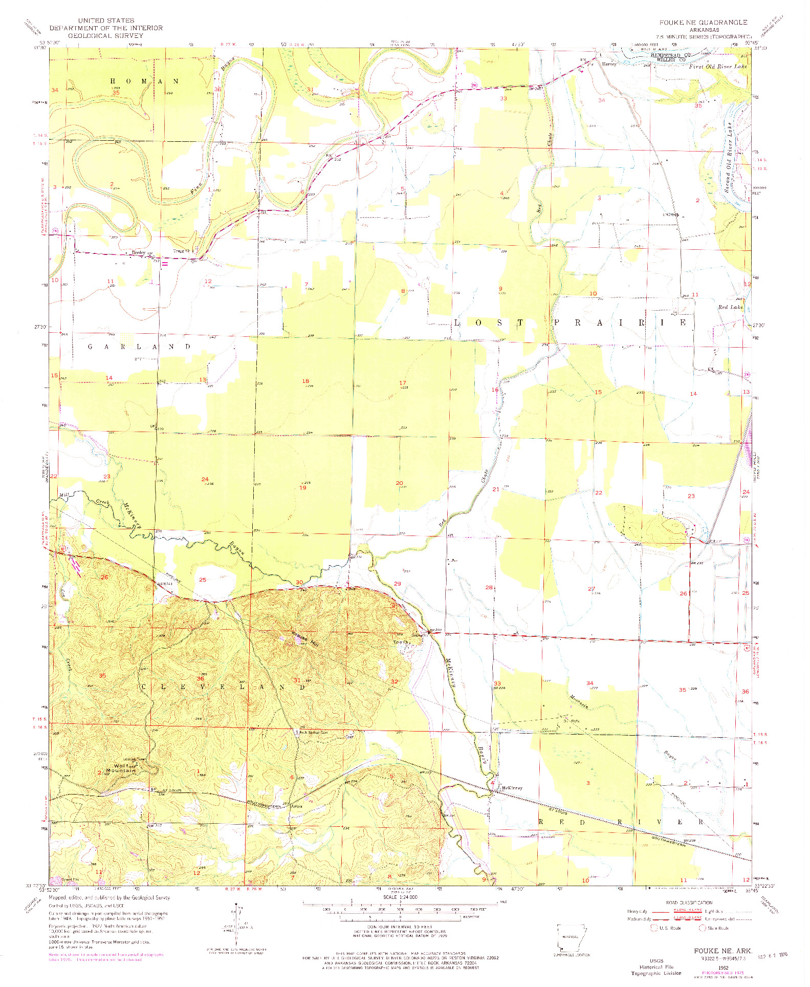 USGS 1:24000-SCALE QUADRANGLE FOR FOUKE NE, AR 1952
