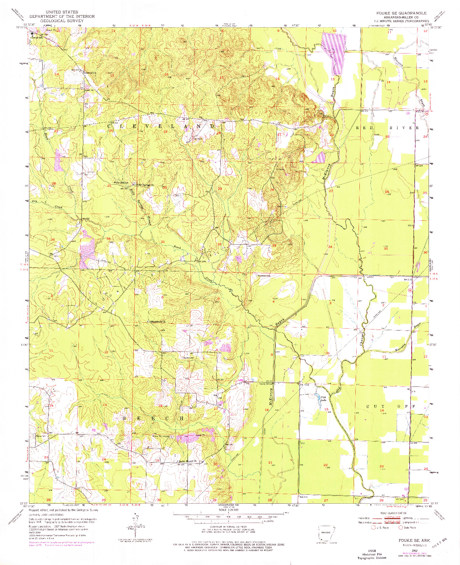 USGS 1:24000-SCALE QUADRANGLE FOR FOUKE SE, AR 1952