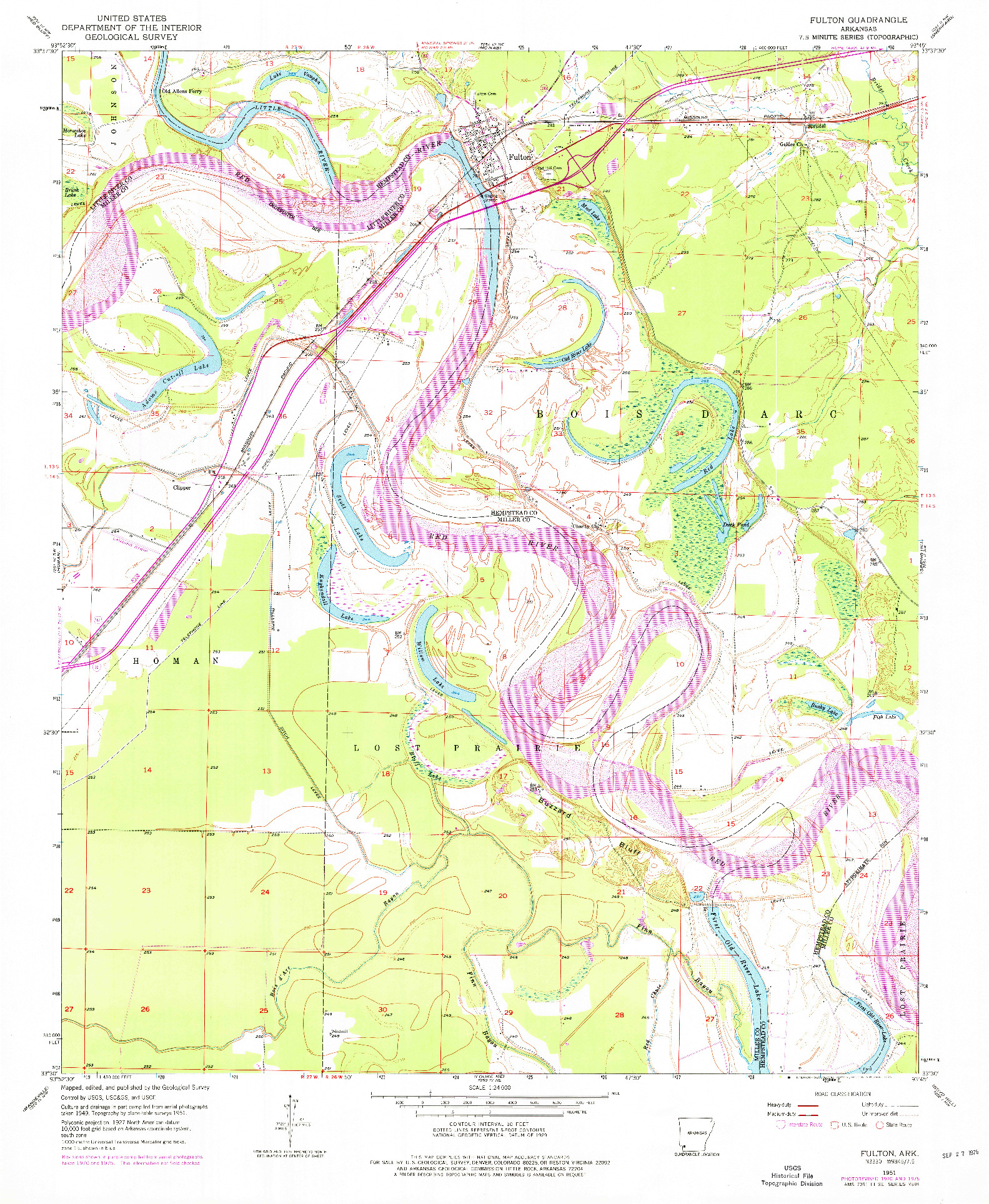 USGS 1:24000-SCALE QUADRANGLE FOR FULTON, AR 1951