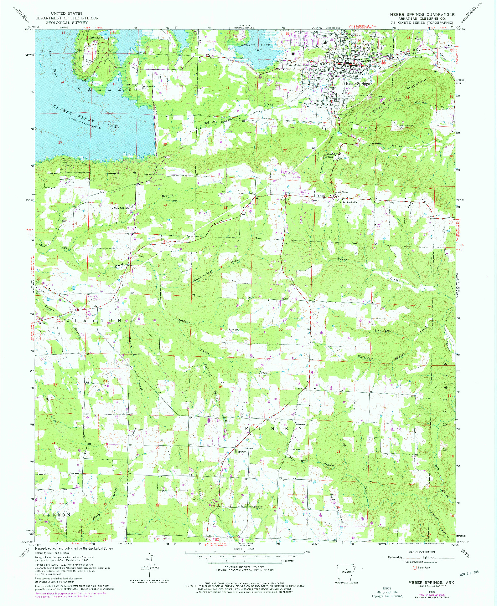 USGS 1:24000-SCALE QUADRANGLE FOR HEAFER, AR 1963