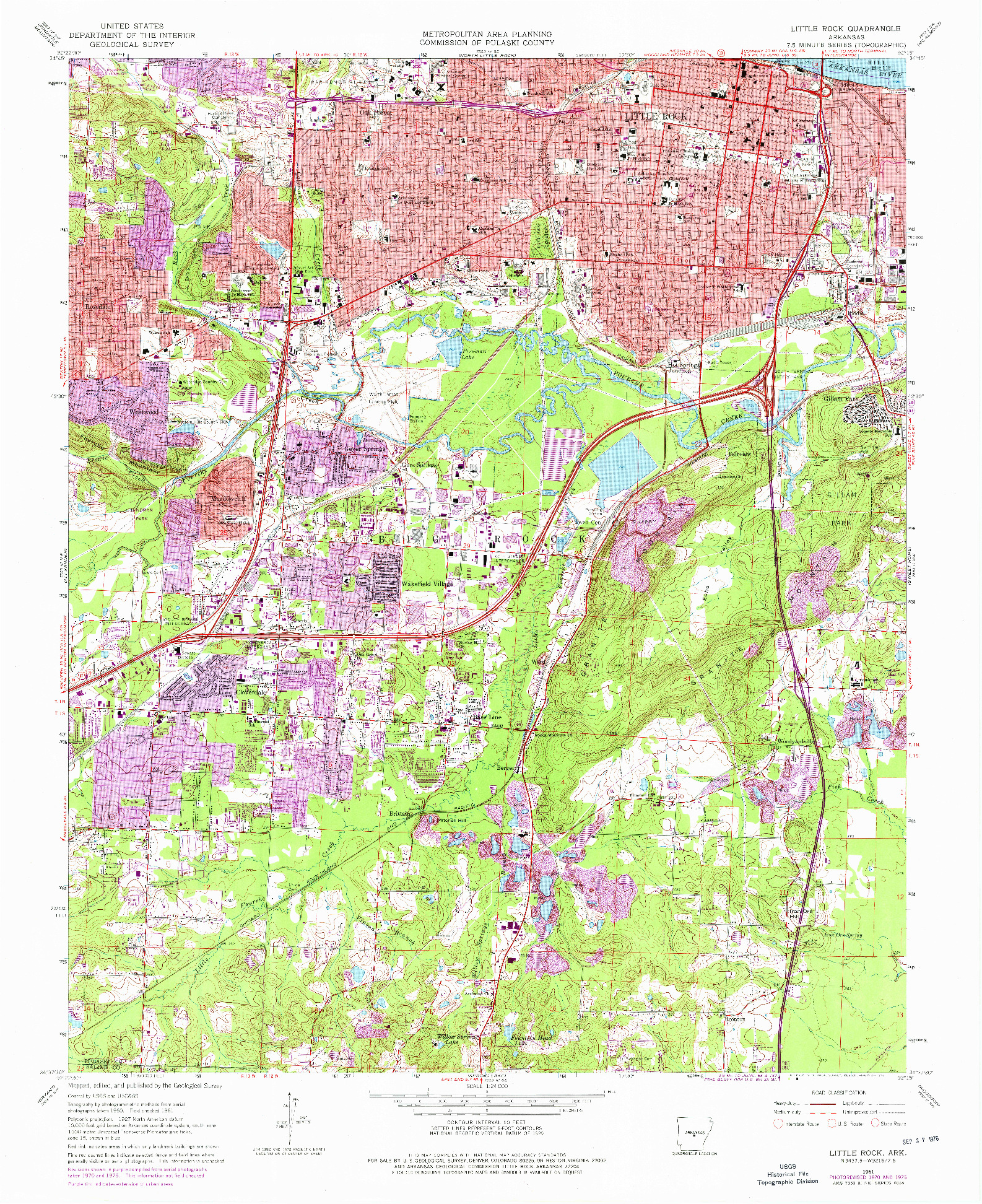 USGS 1:24000-SCALE QUADRANGLE FOR LITTLE ROCK, AR 1961