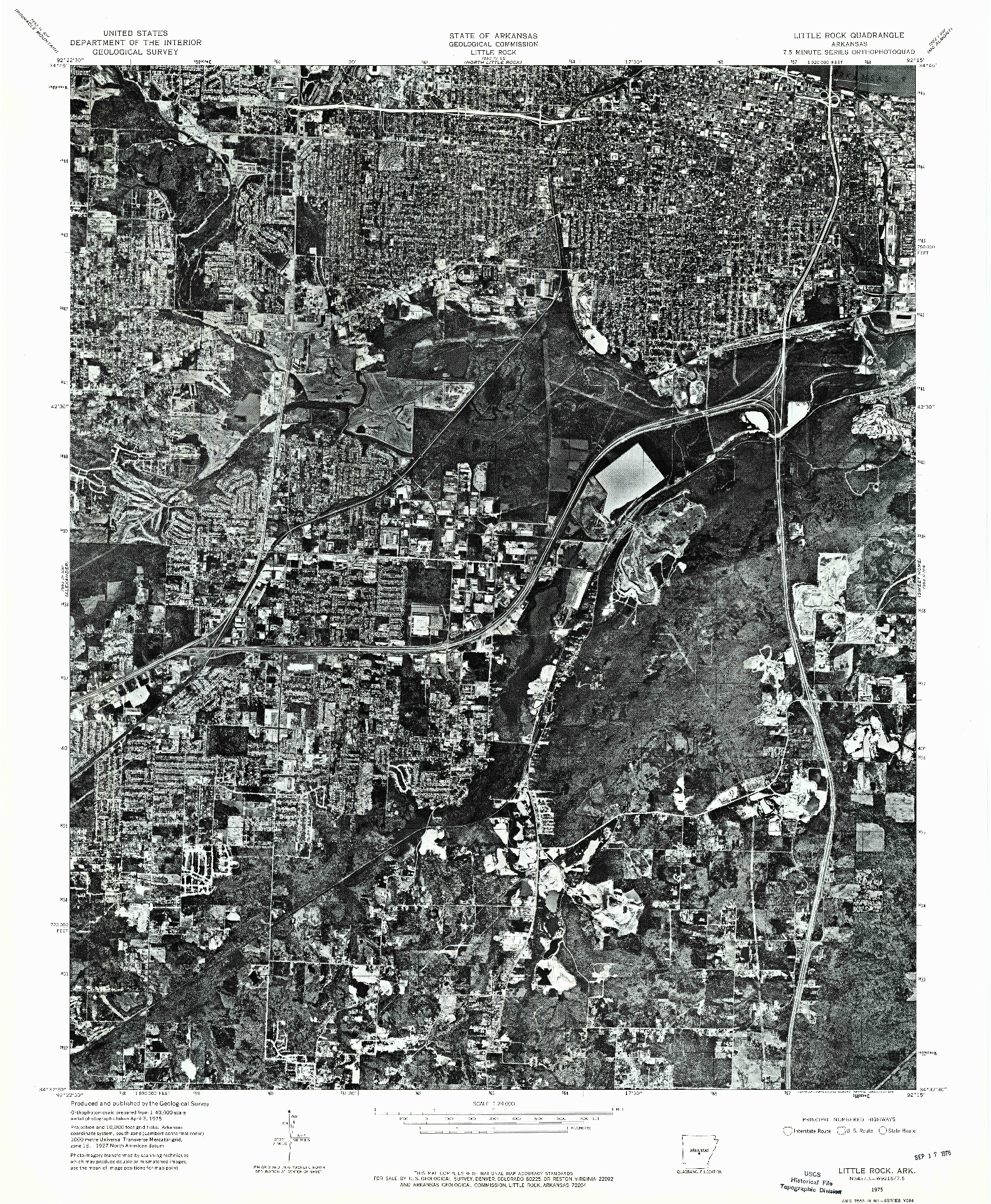 USGS 1:24000-SCALE QUADRANGLE FOR LITTLE ROCK, AR 1975