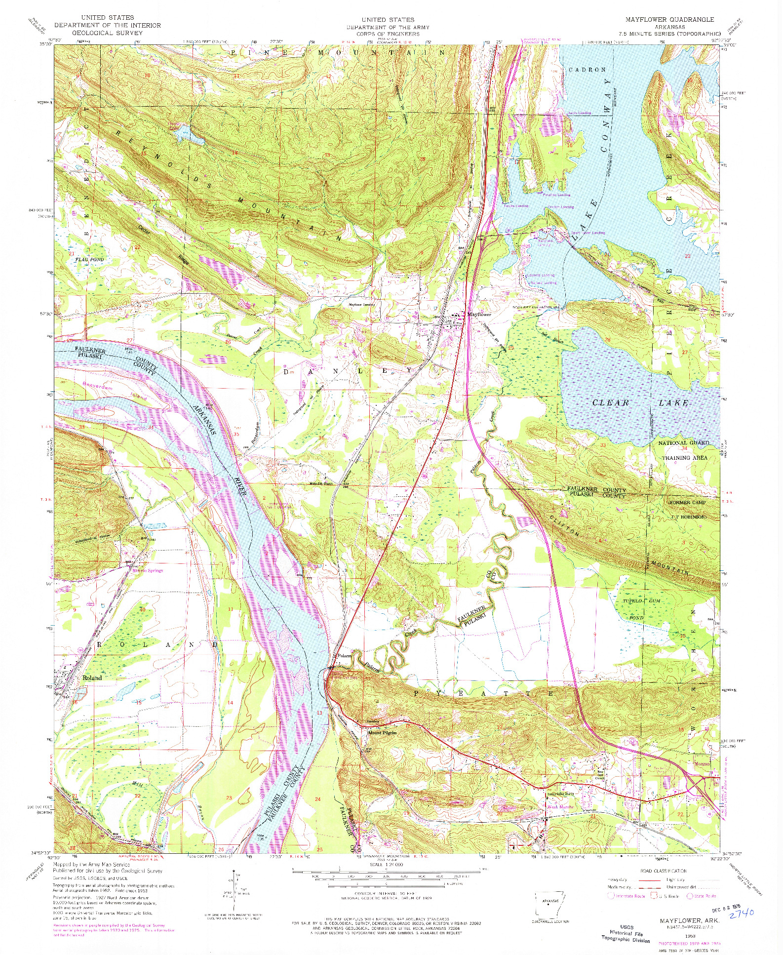 USGS 1:24000-SCALE QUADRANGLE FOR MAYFLOWER, AR 1953