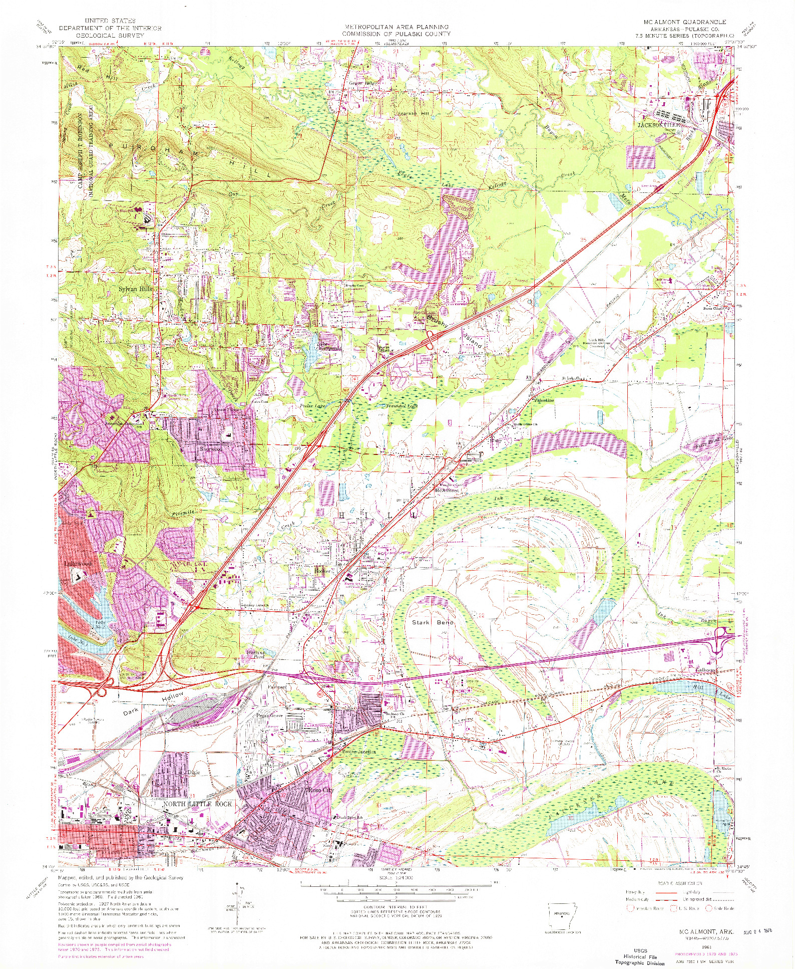 USGS 1:24000-SCALE QUADRANGLE FOR MC ALMONT, AR 1961