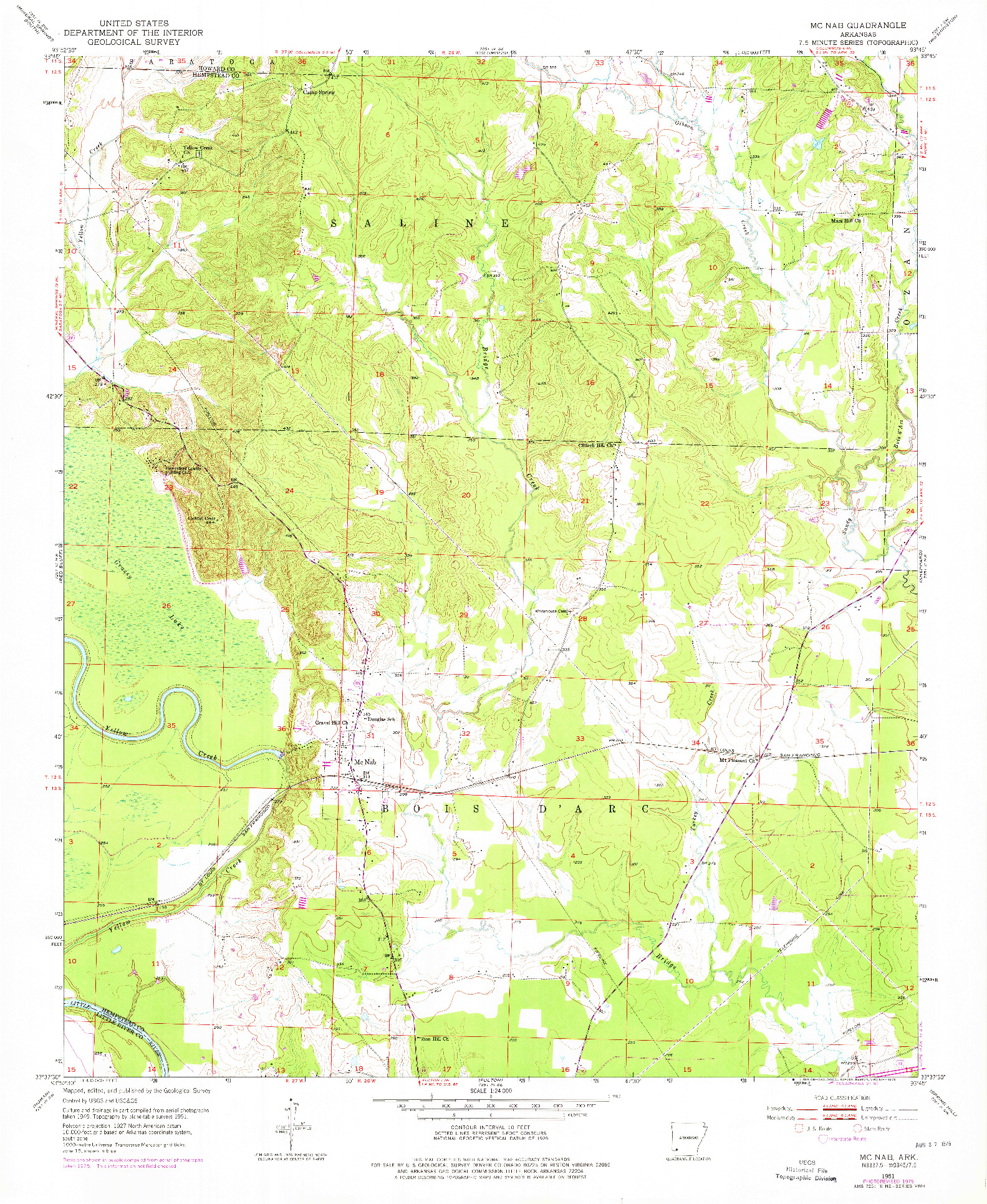 USGS 1:24000-SCALE QUADRANGLE FOR MC NAB, AR 1951