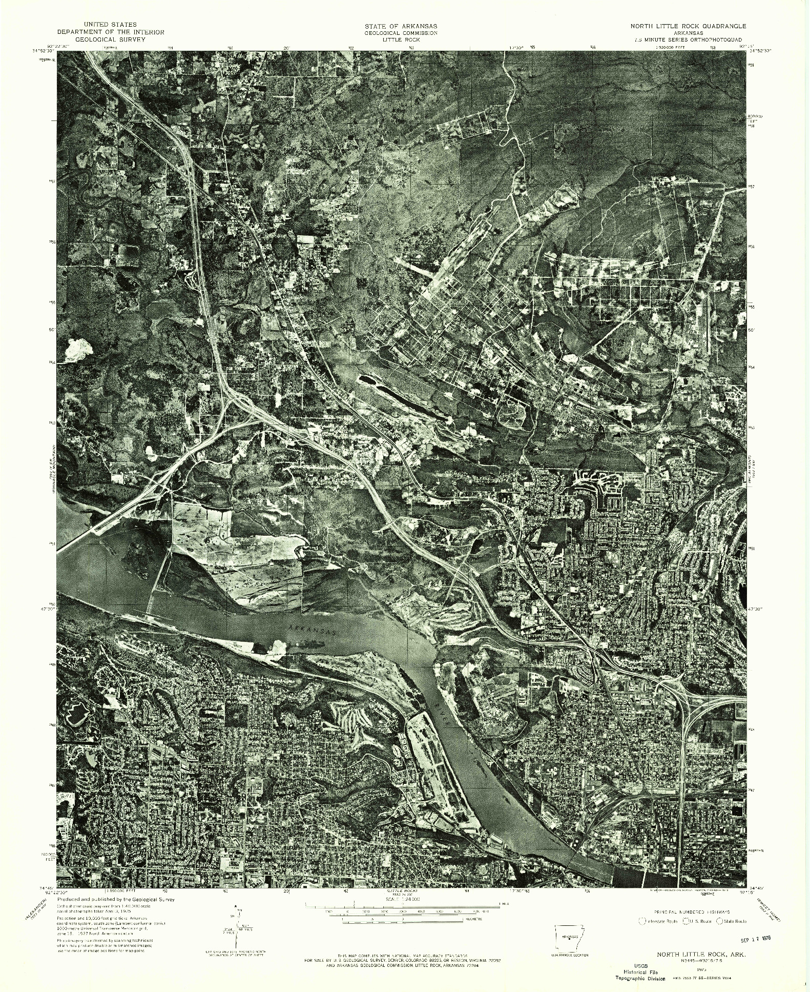 USGS 1:24000-SCALE QUADRANGLE FOR NORTH LITTLE ROCK, AR 1975