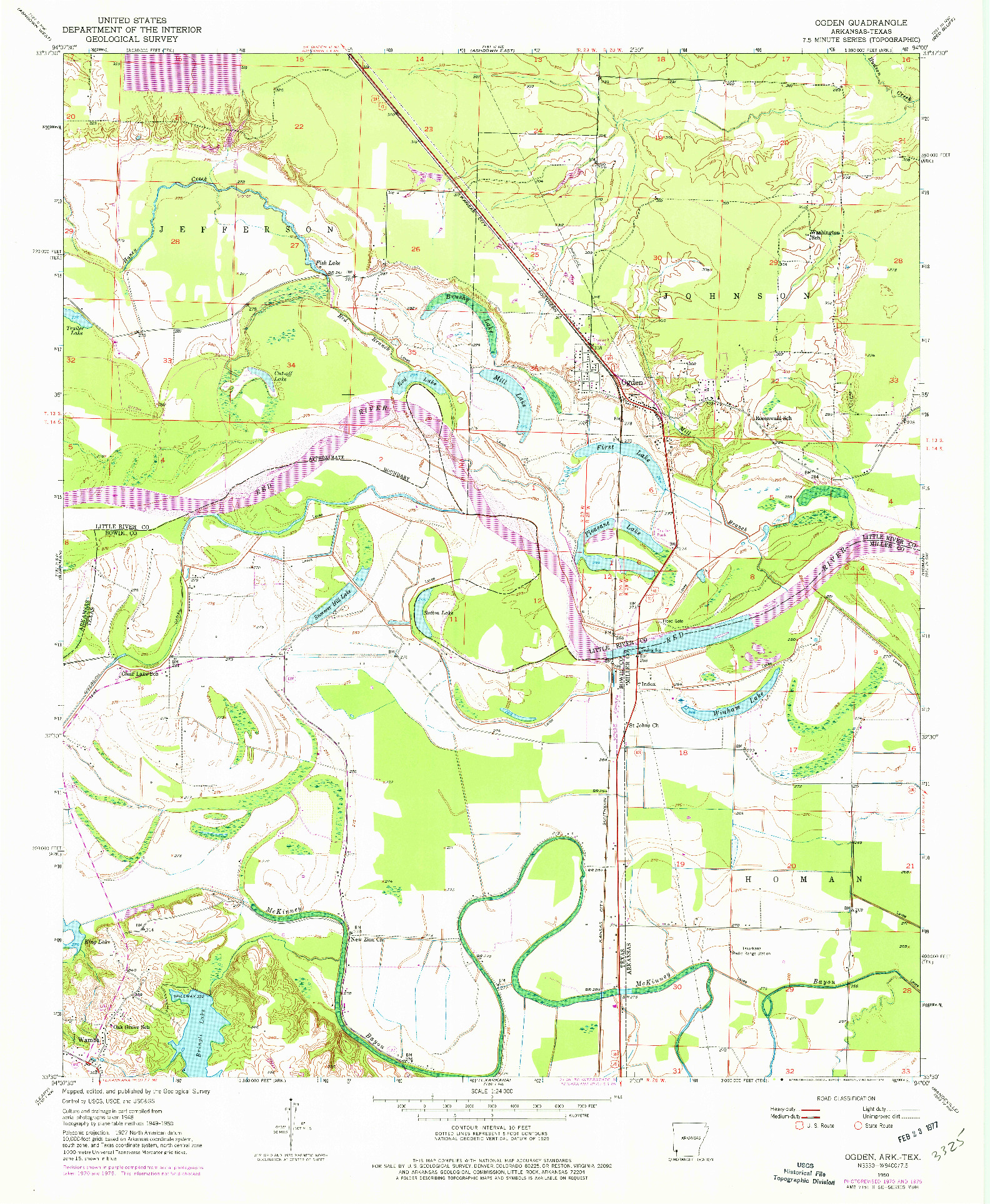 USGS 1:24000-SCALE QUADRANGLE FOR OGDEN, AR 1950