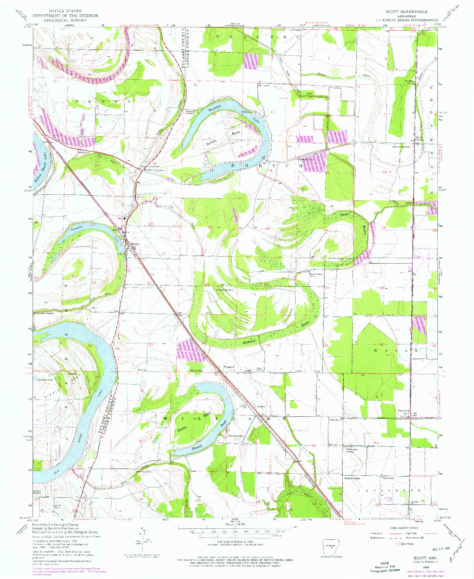 USGS 1:24000-SCALE QUADRANGLE FOR SCOTT, AR 1954