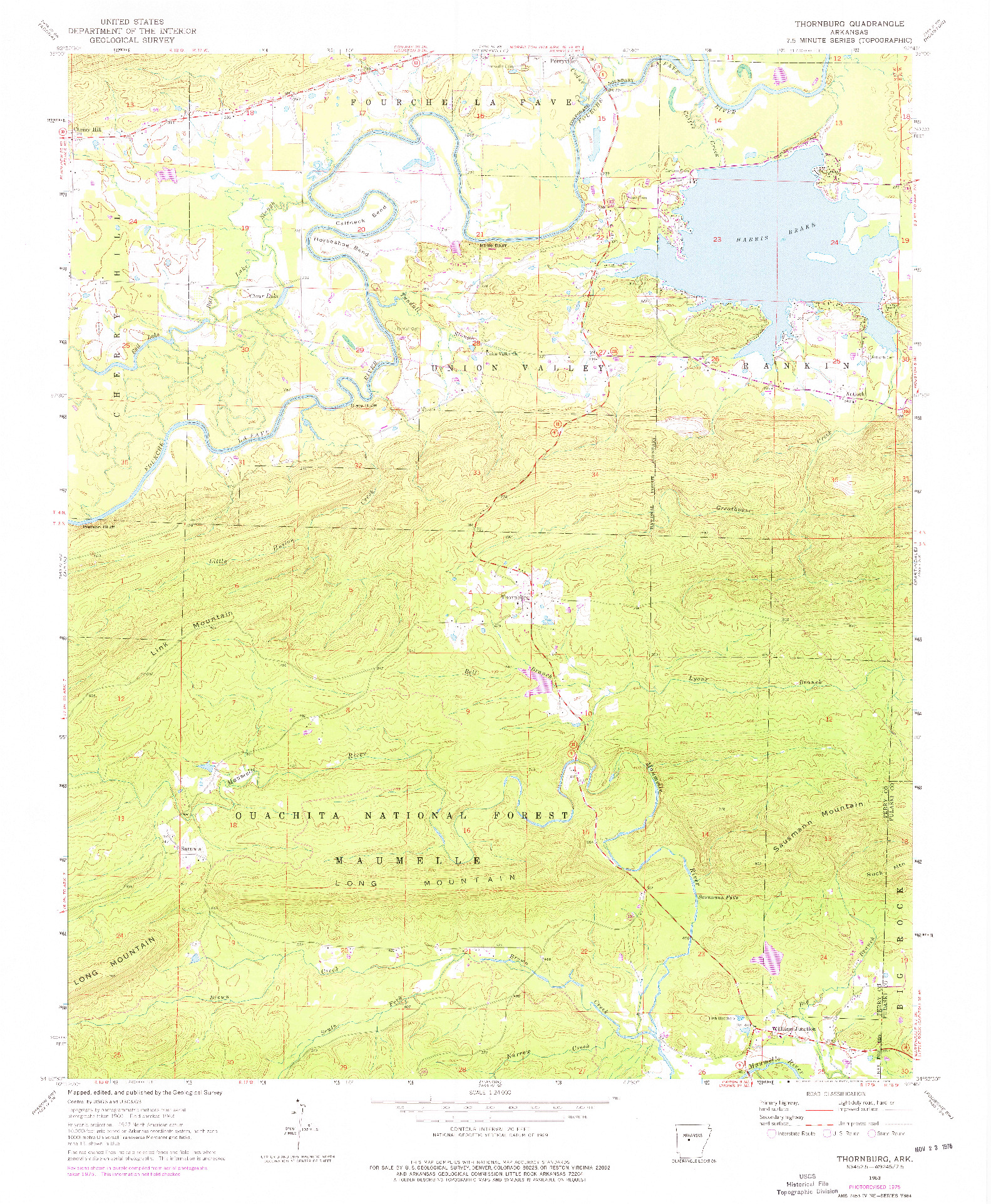 USGS 1:24000-SCALE QUADRANGLE FOR THORNBURG, AR 1963