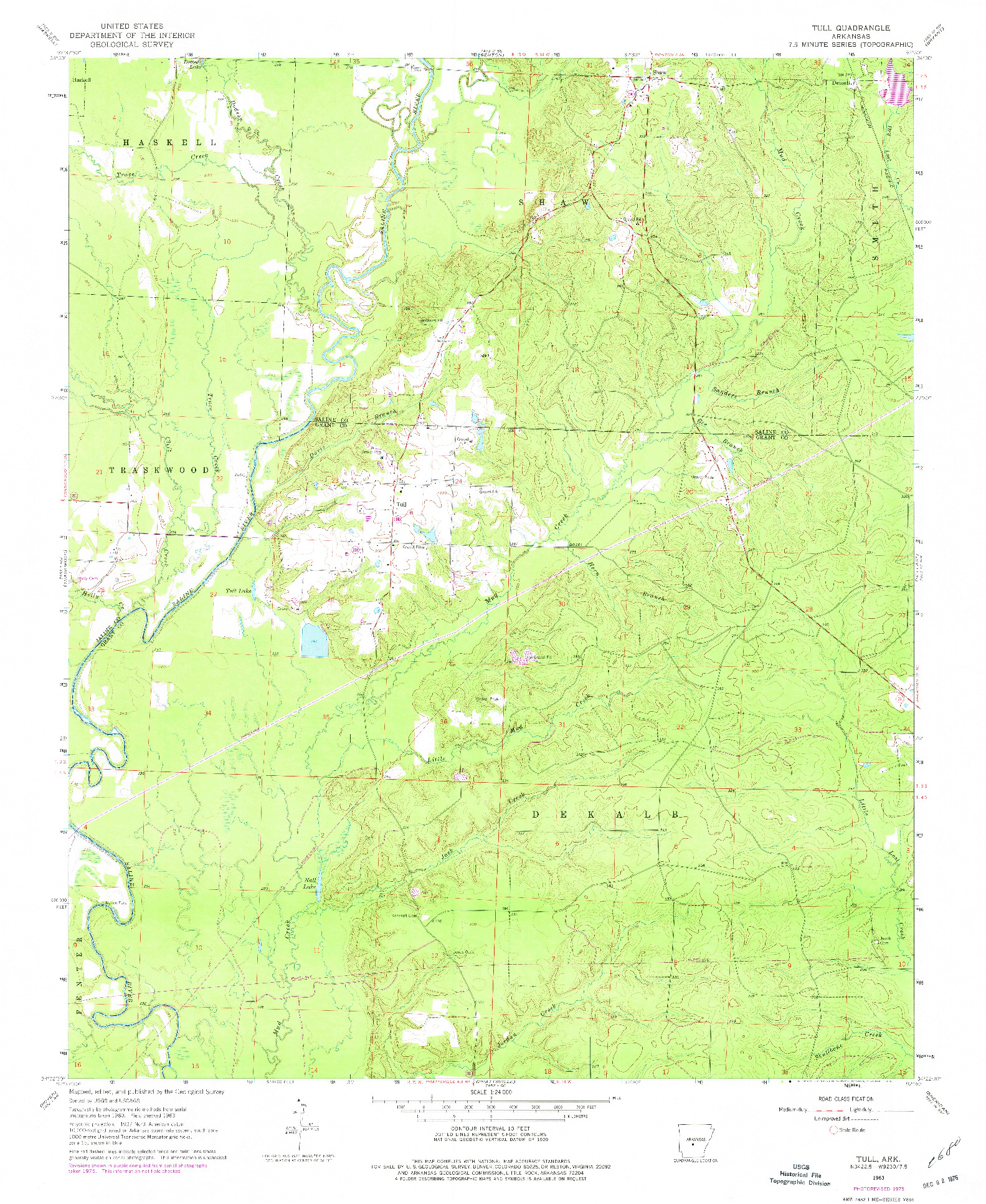USGS 1:24000-SCALE QUADRANGLE FOR TULL, AR 1963