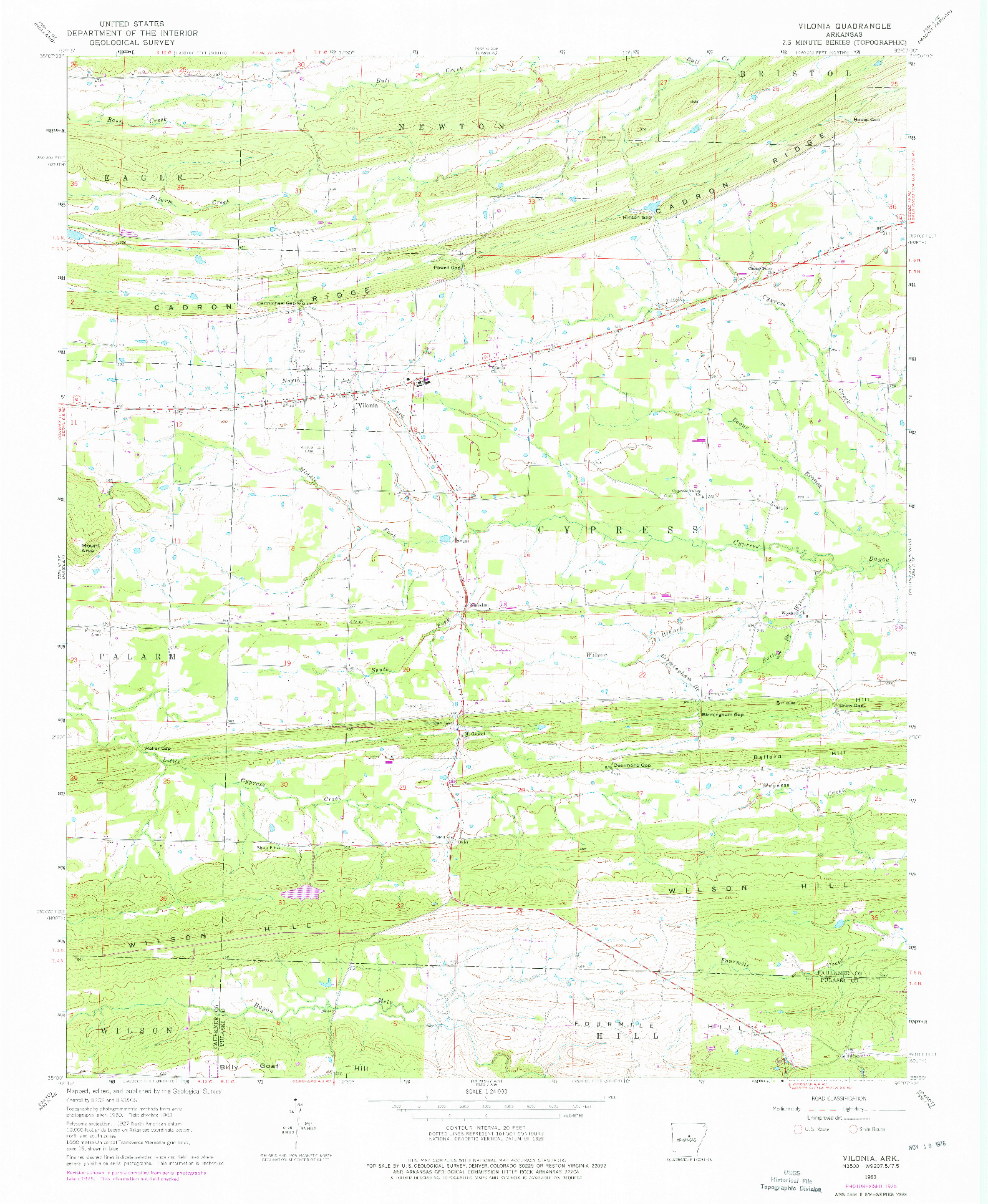 USGS 1:24000-SCALE QUADRANGLE FOR VILONIA, AR 1963