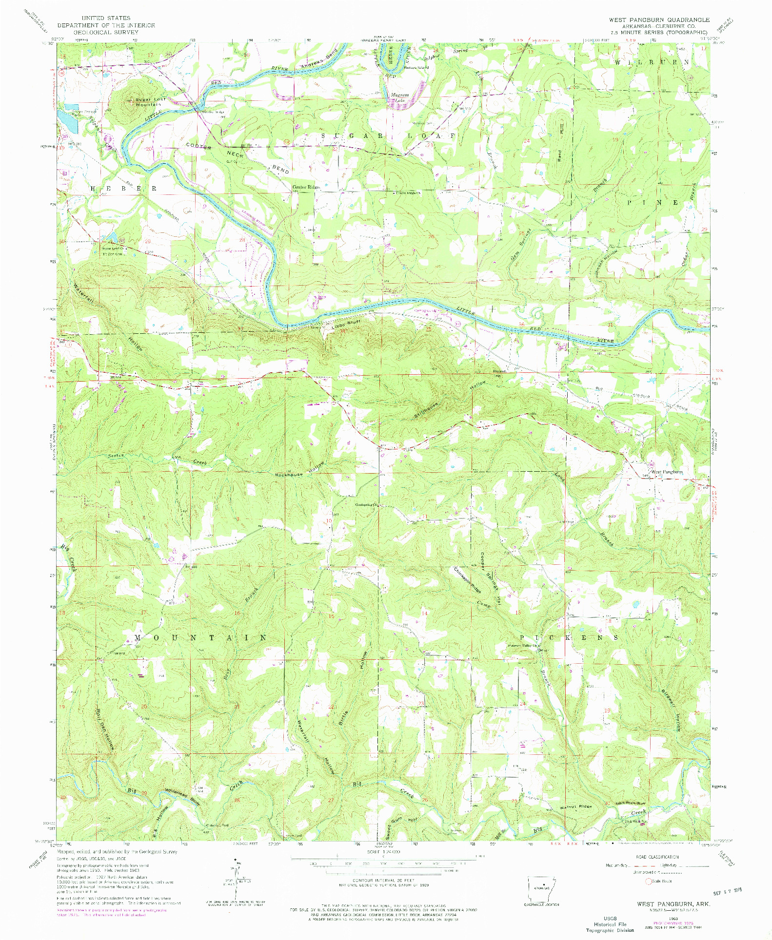 USGS 1:24000-SCALE QUADRANGLE FOR WEST PANGBURN, AR 1963