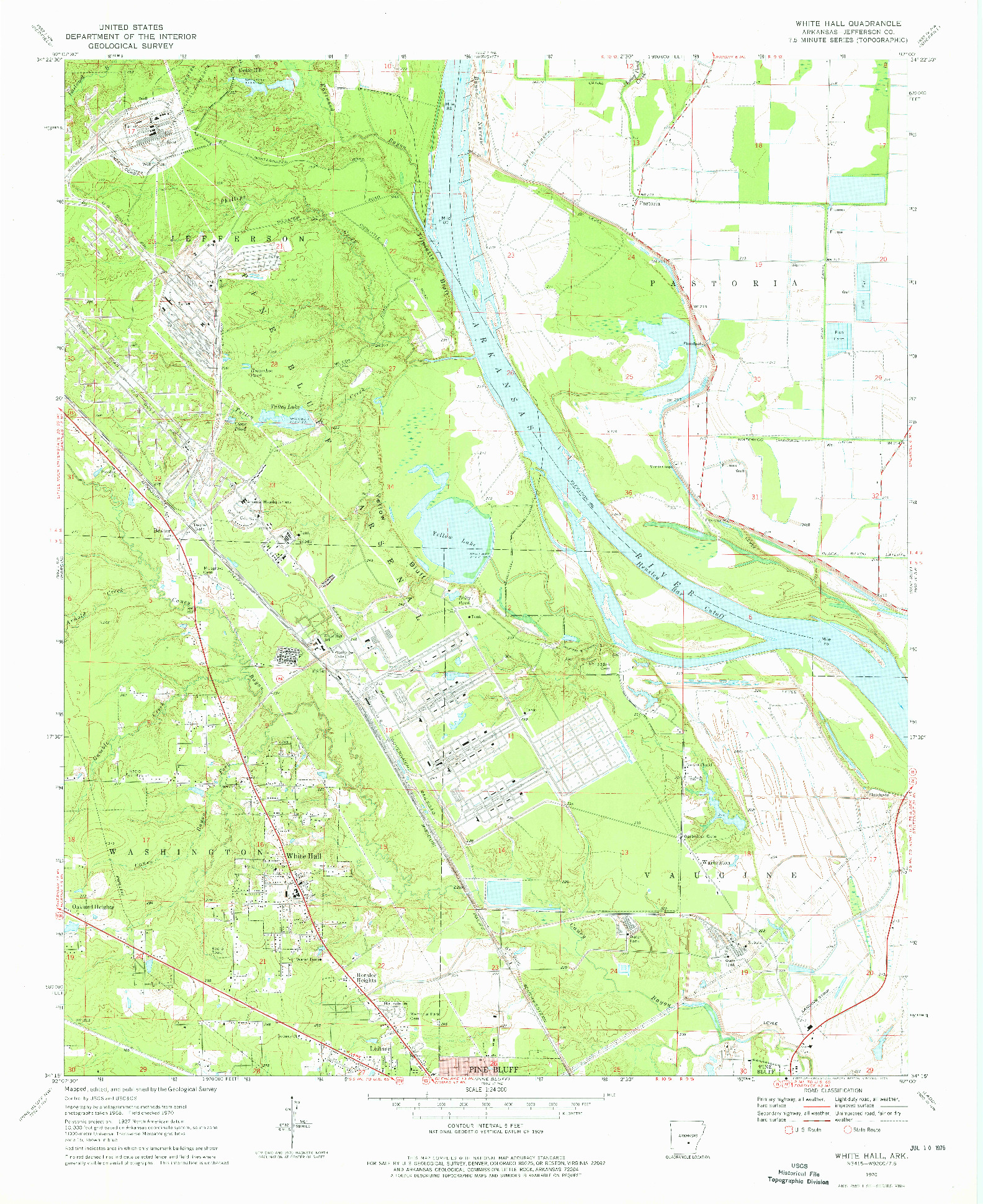 USGS 1:24000-SCALE QUADRANGLE FOR WHITE HALL, AR 1970