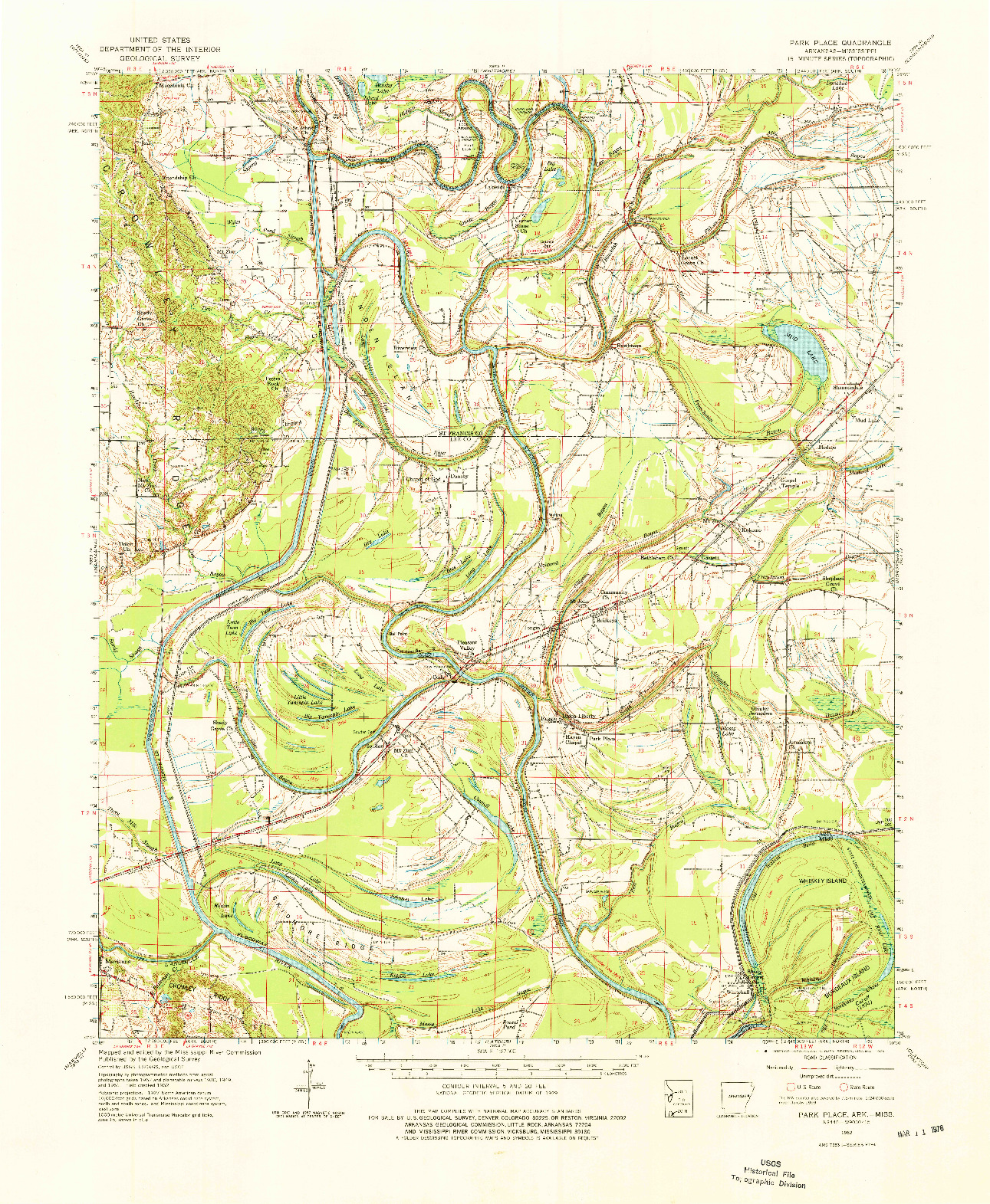 USGS 1:62500-SCALE QUADRANGLE FOR PARK PLACE, AR 1962