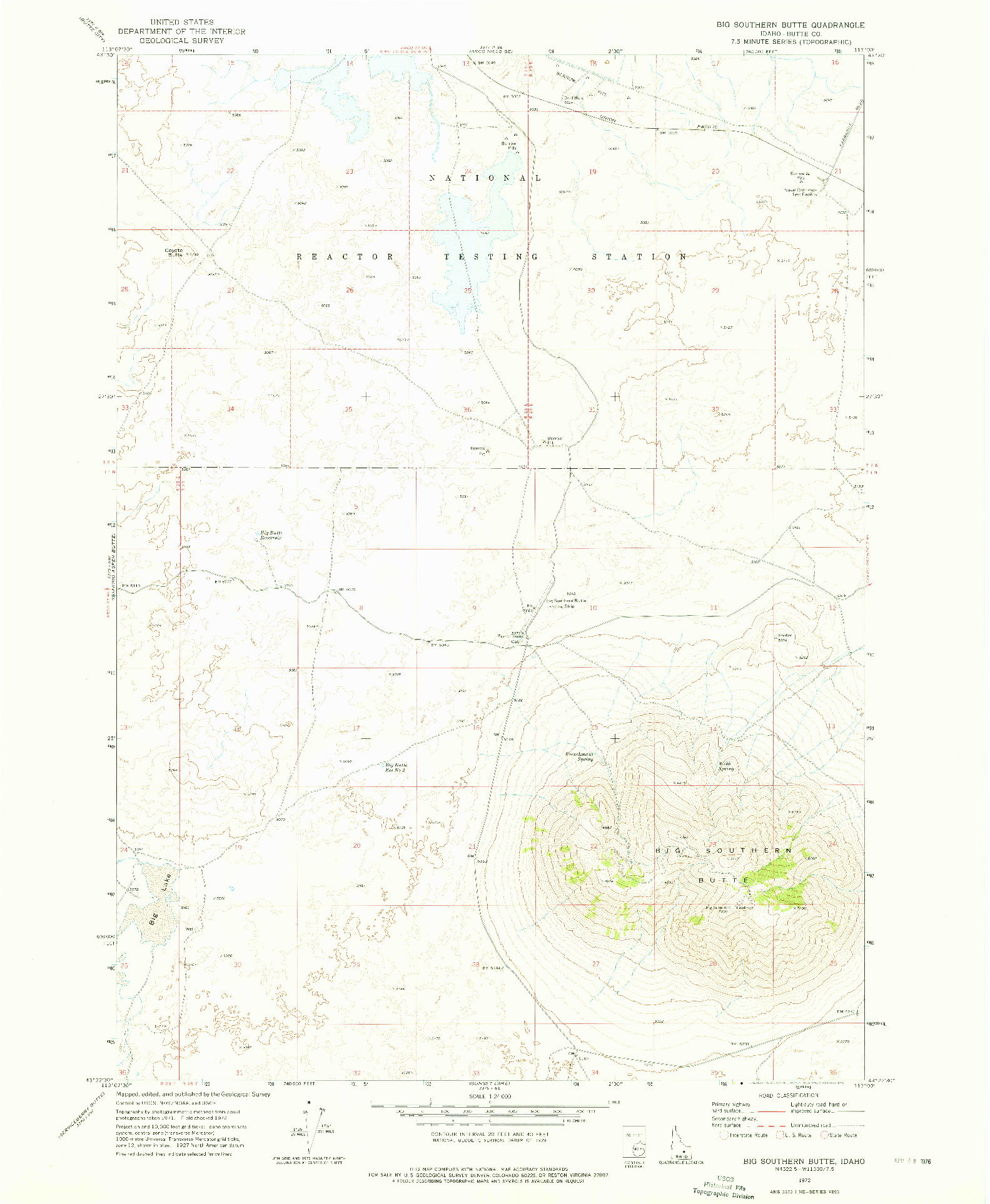 USGS 1:24000-SCALE QUADRANGLE FOR BIG SOUTHERN BUTTE, ID 1972