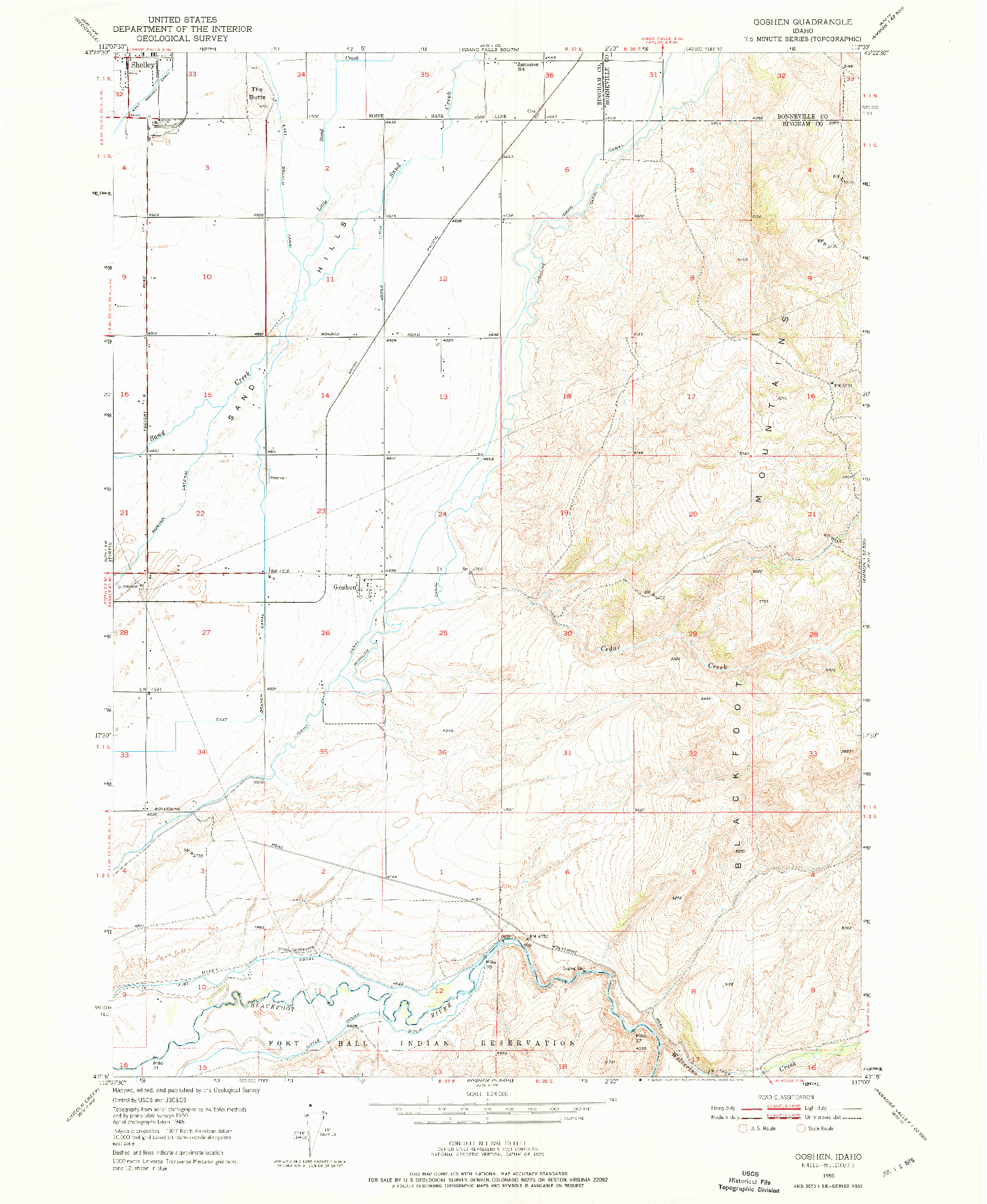 USGS 1:24000-SCALE QUADRANGLE FOR GOSHEN, ID 1950