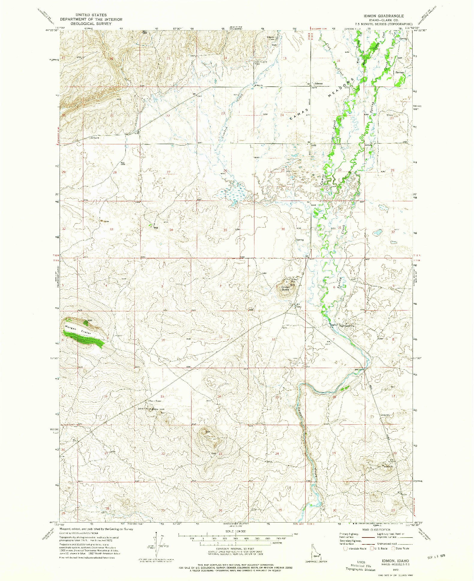 USGS 1:24000-SCALE QUADRANGLE FOR IDMON, ID 1972