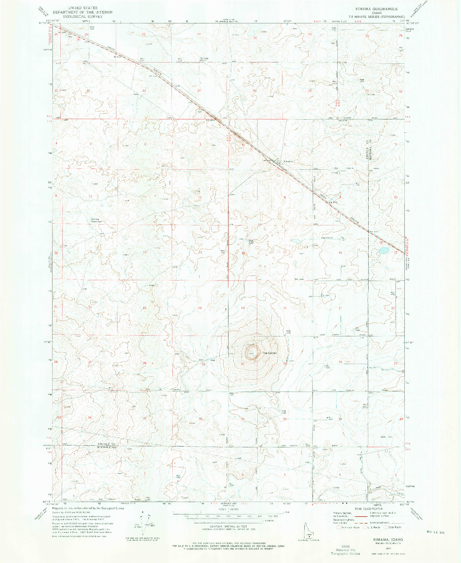 USGS 1:24000-SCALE QUADRANGLE FOR KIMAMA, ID 1972