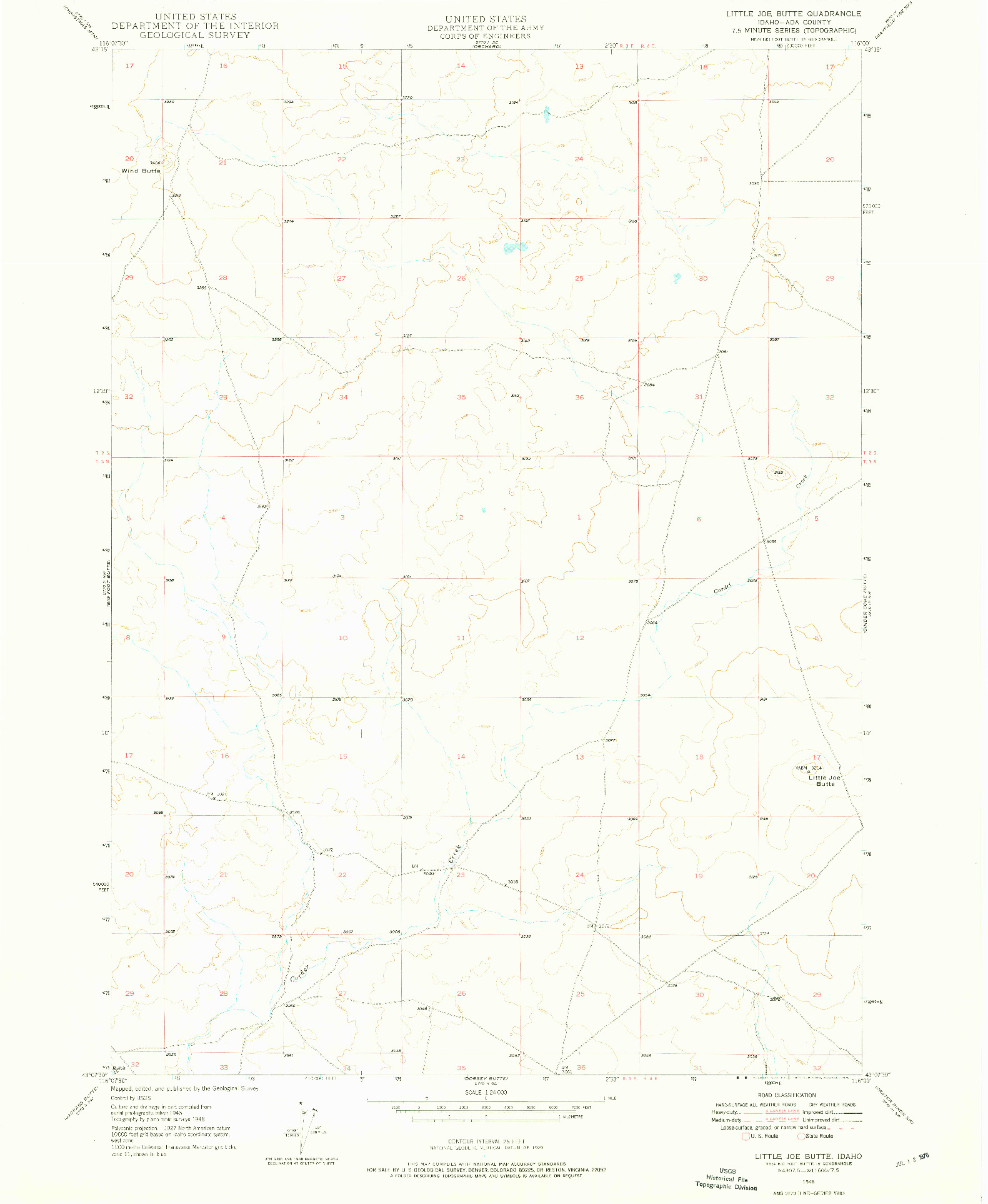 USGS 1:24000-SCALE QUADRANGLE FOR LITTLE JOE BUTTE, ID 1948