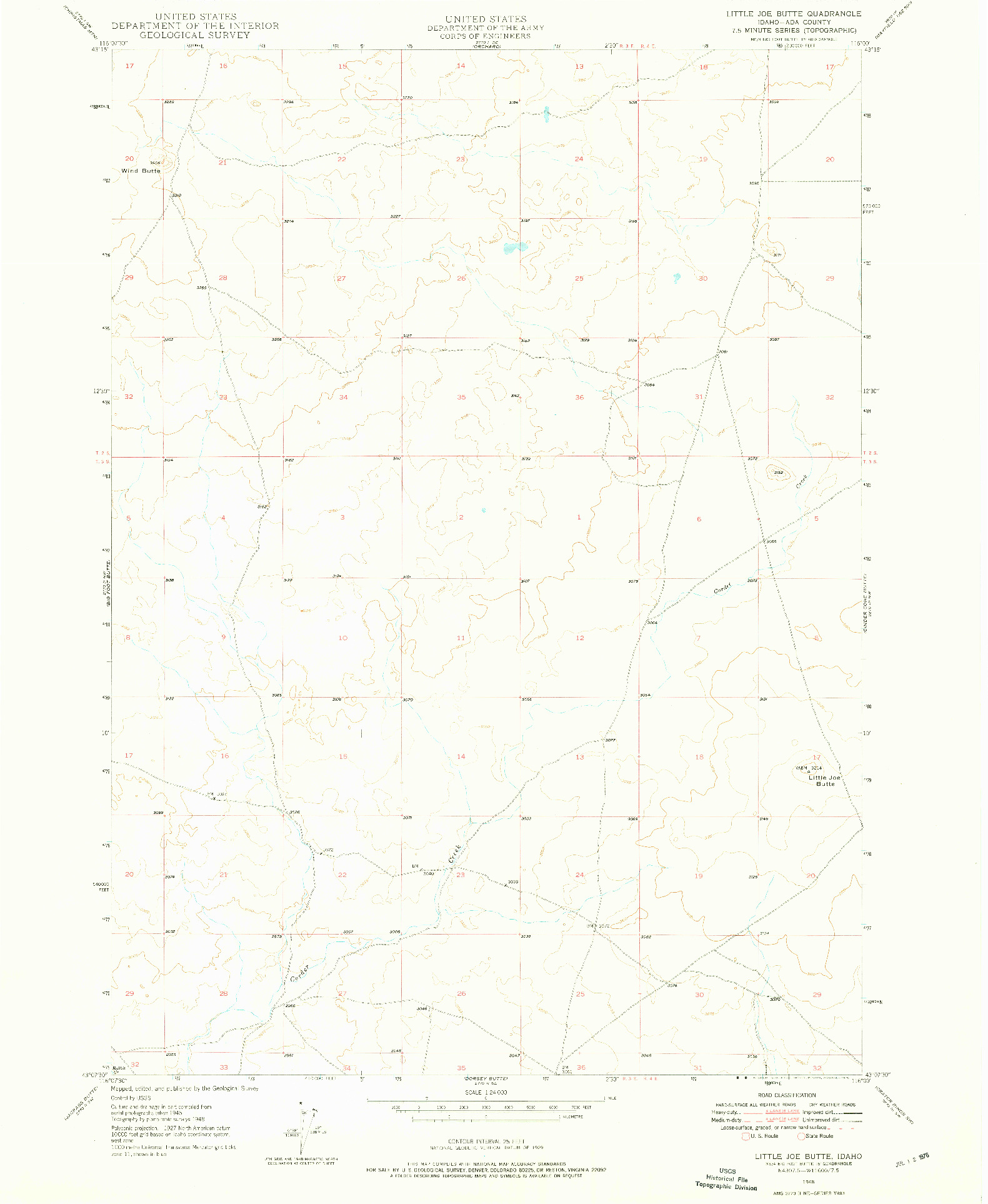 USGS 1:24000-SCALE QUADRANGLE FOR LITTLE JOE BUTTE, ID 1948