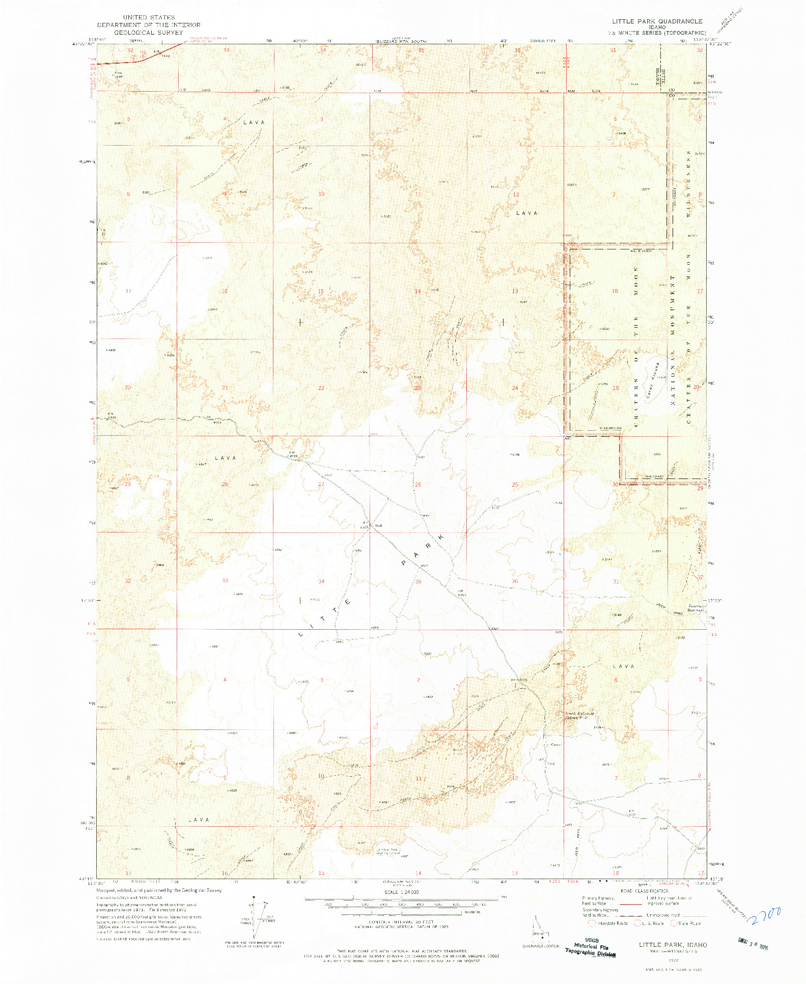 USGS 1:24000-SCALE QUADRANGLE FOR LITTLE PARK, ID 1972