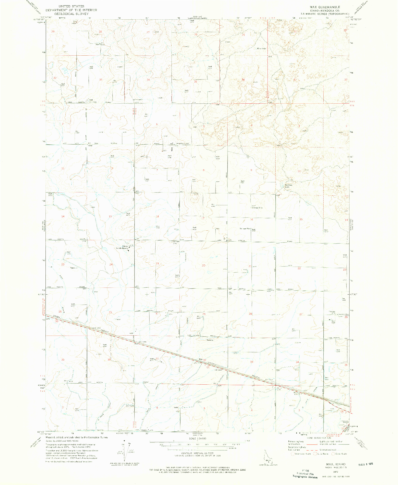 USGS 1:24000-SCALE QUADRANGLE FOR MAX, ID 1972