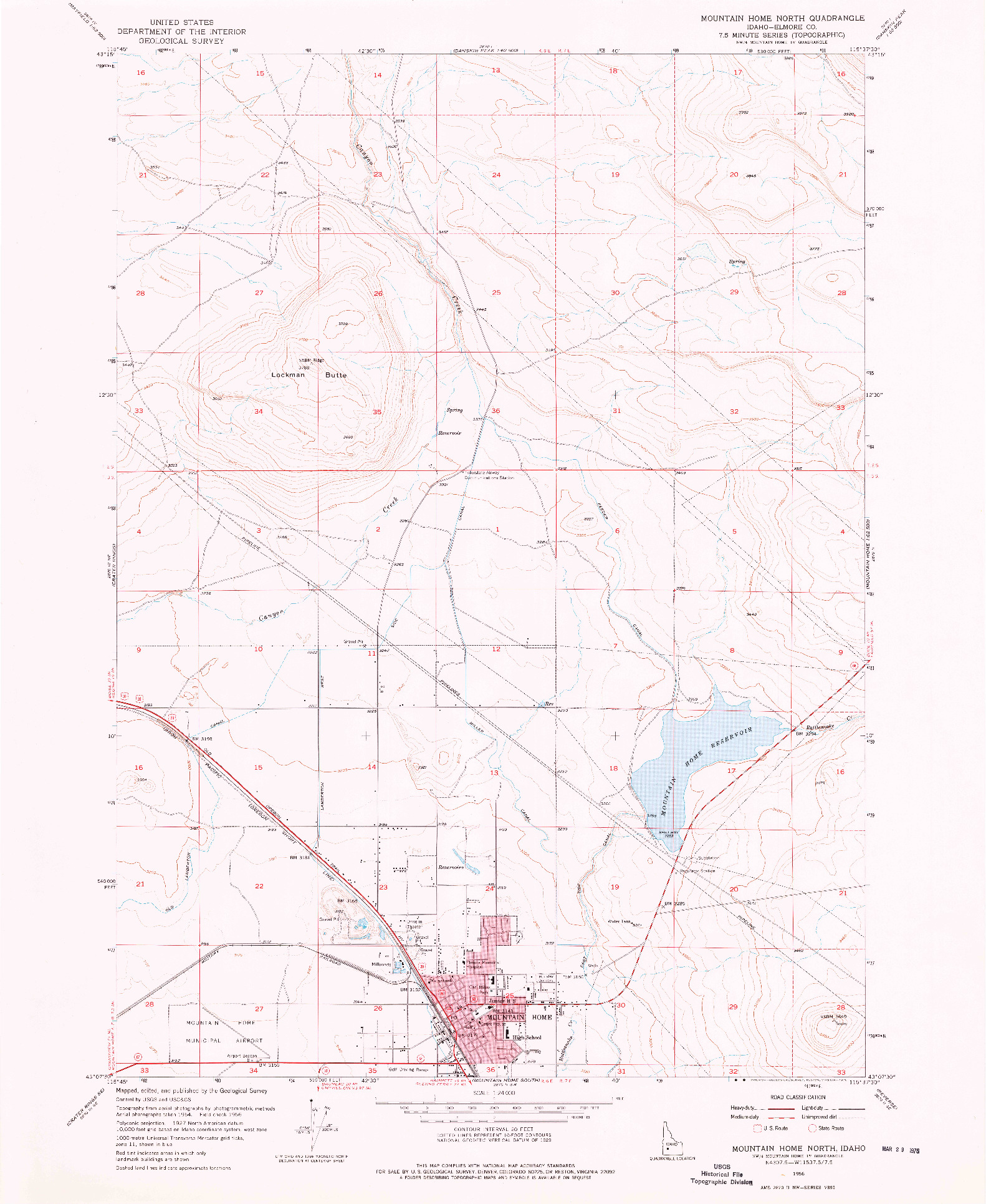 USGS 1:24000-SCALE QUADRANGLE FOR MOUNTAIN HOME NORTH, ID 1956