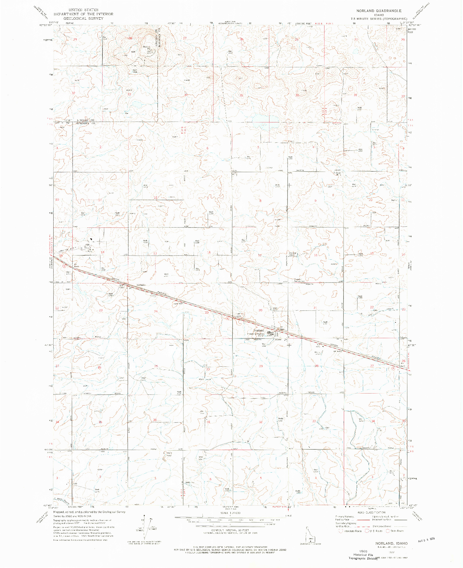 USGS 1:24000-SCALE QUADRANGLE FOR NORLAND, ID 1972