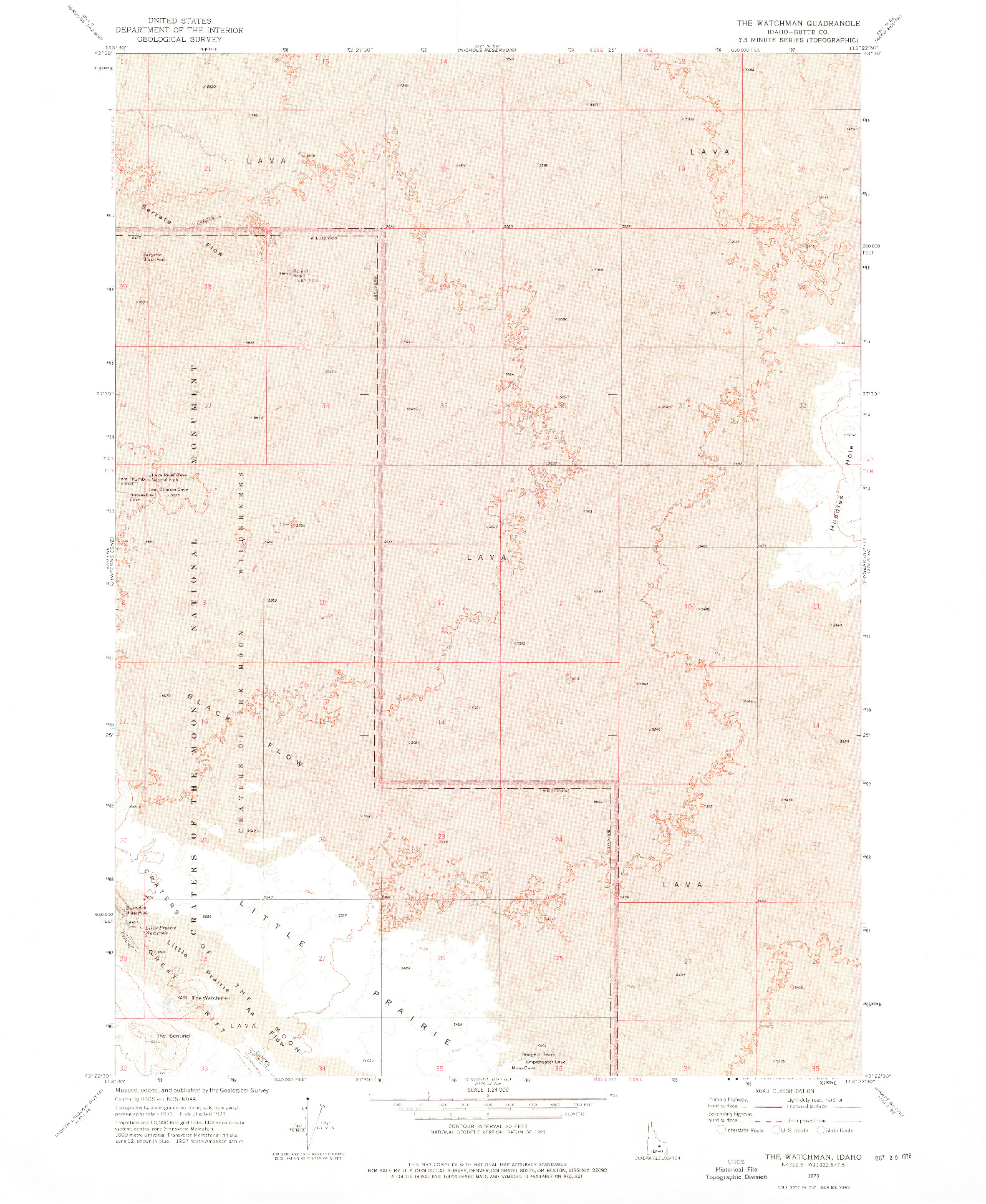 USGS 1:24000-SCALE QUADRANGLE FOR THE WATCHMAN, ID 1973