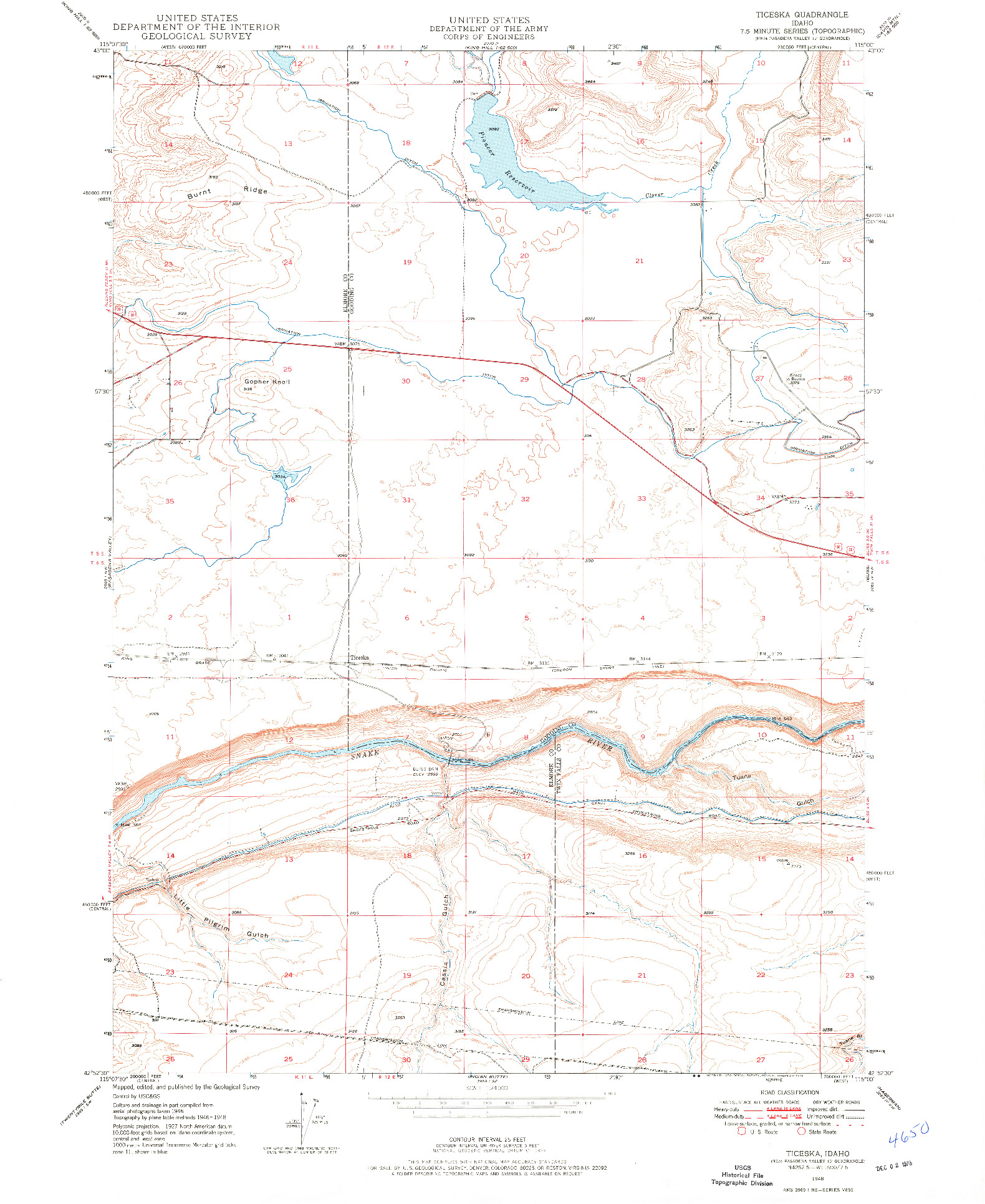 USGS 1:24000-SCALE QUADRANGLE FOR TICESKA, ID 1948