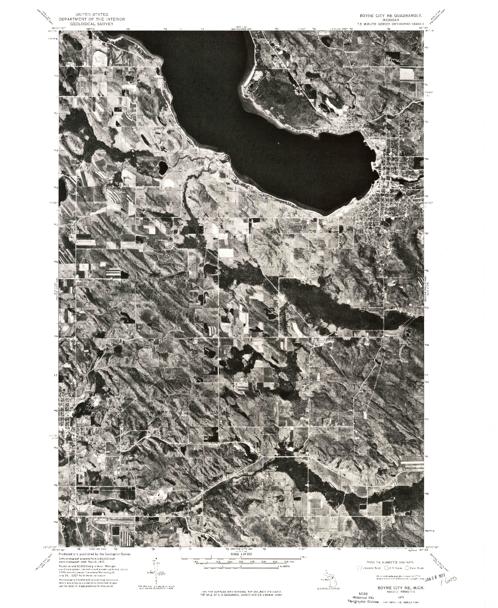 USGS 1:24000-SCALE QUADRANGLE FOR BOYNE CITY NE, MI 1975